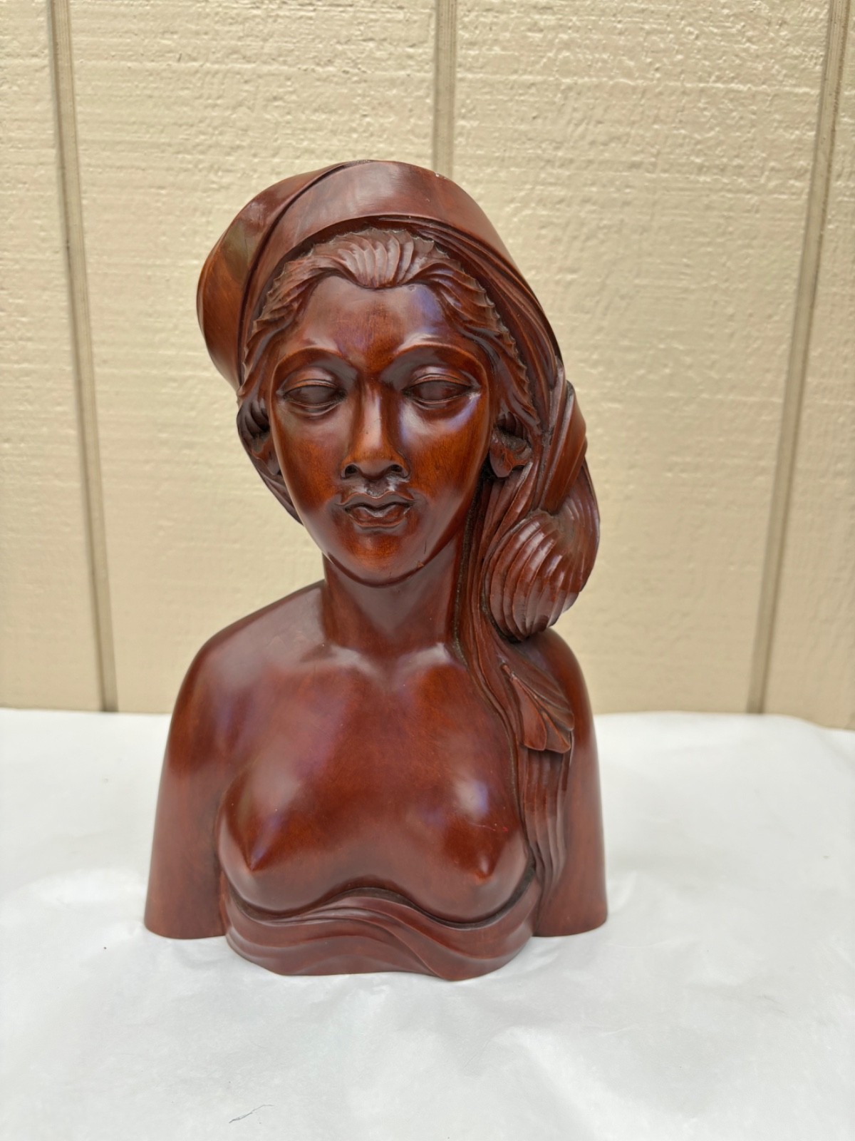 Antique Hand Carved Balinese Woman 1940's