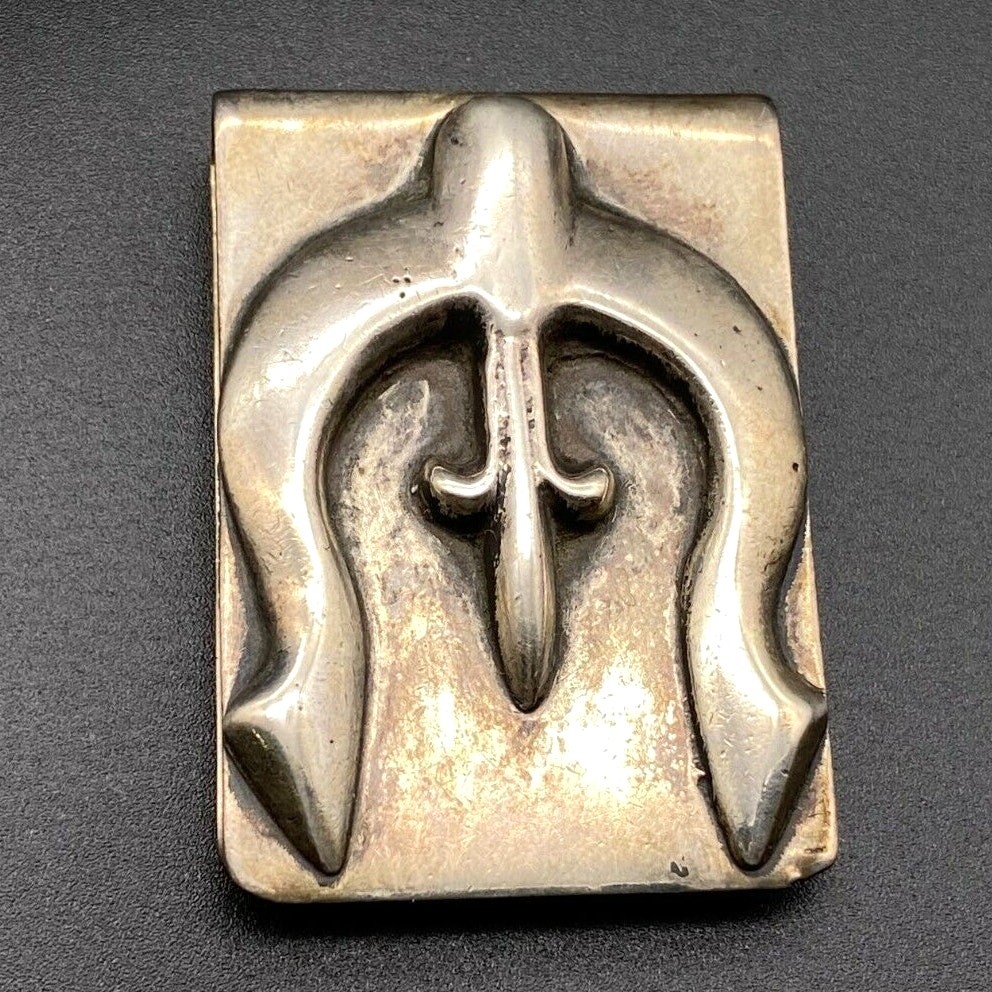 Vintage Alberto Contreras Naja Sandcast Sterling Silver Money Clip