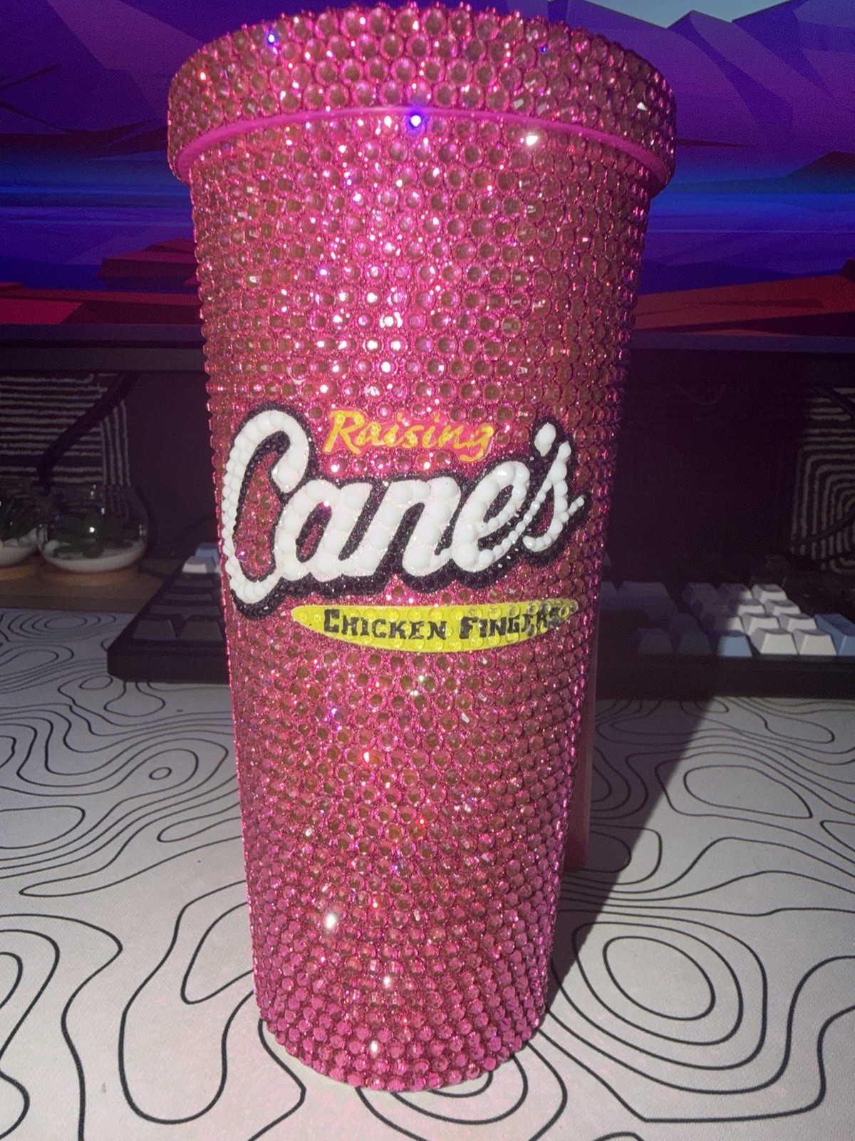 Megan Moroney Raising Canes Pink Cloud 9 Rhinestone Cup Brand New Exclusive
