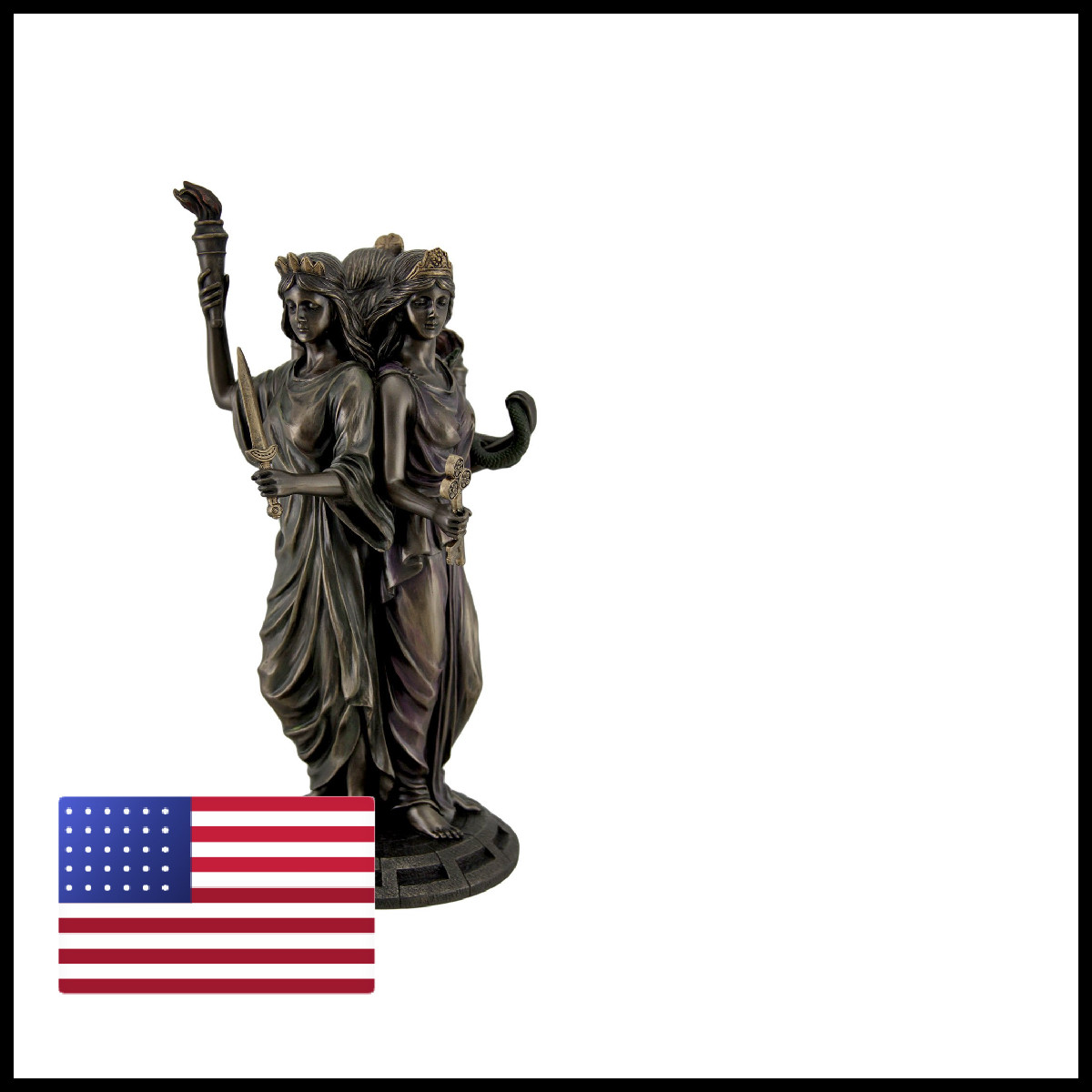 Zeckos Veronese Design Large Bronze Finish Greek Goddess Hecate Triple Goddess