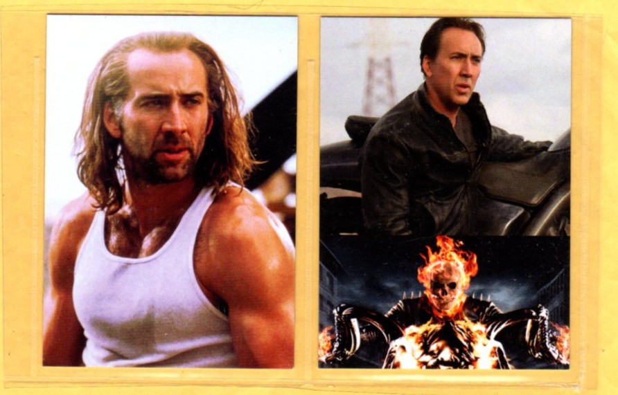 NICOLAS CAGE   MOVIE   CUSTOM  NOVELTY TRADING CARD 2 CARDS   SET