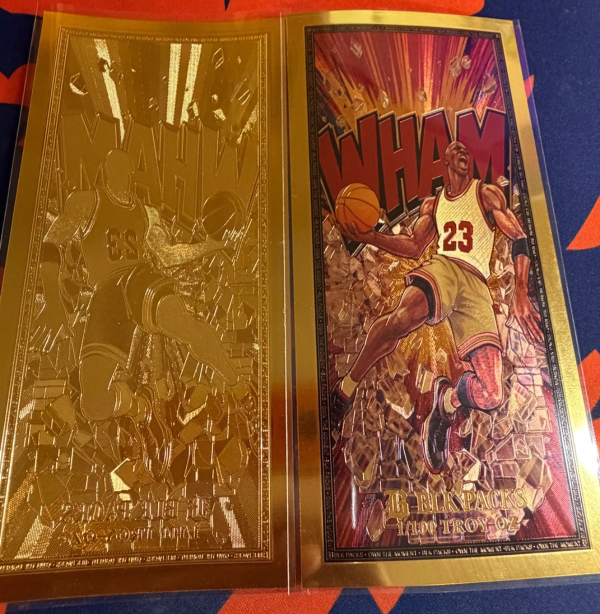 10 X GoldBack 24K, 1/100 Troy Oz. WHAM Crunch Time Basketball 1995-96 MVP #23