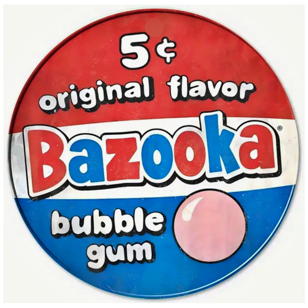 Bazooka Chewing Gum Decal/Sticker/Garage Sign Vintage Replicas 70's 5 Sizes