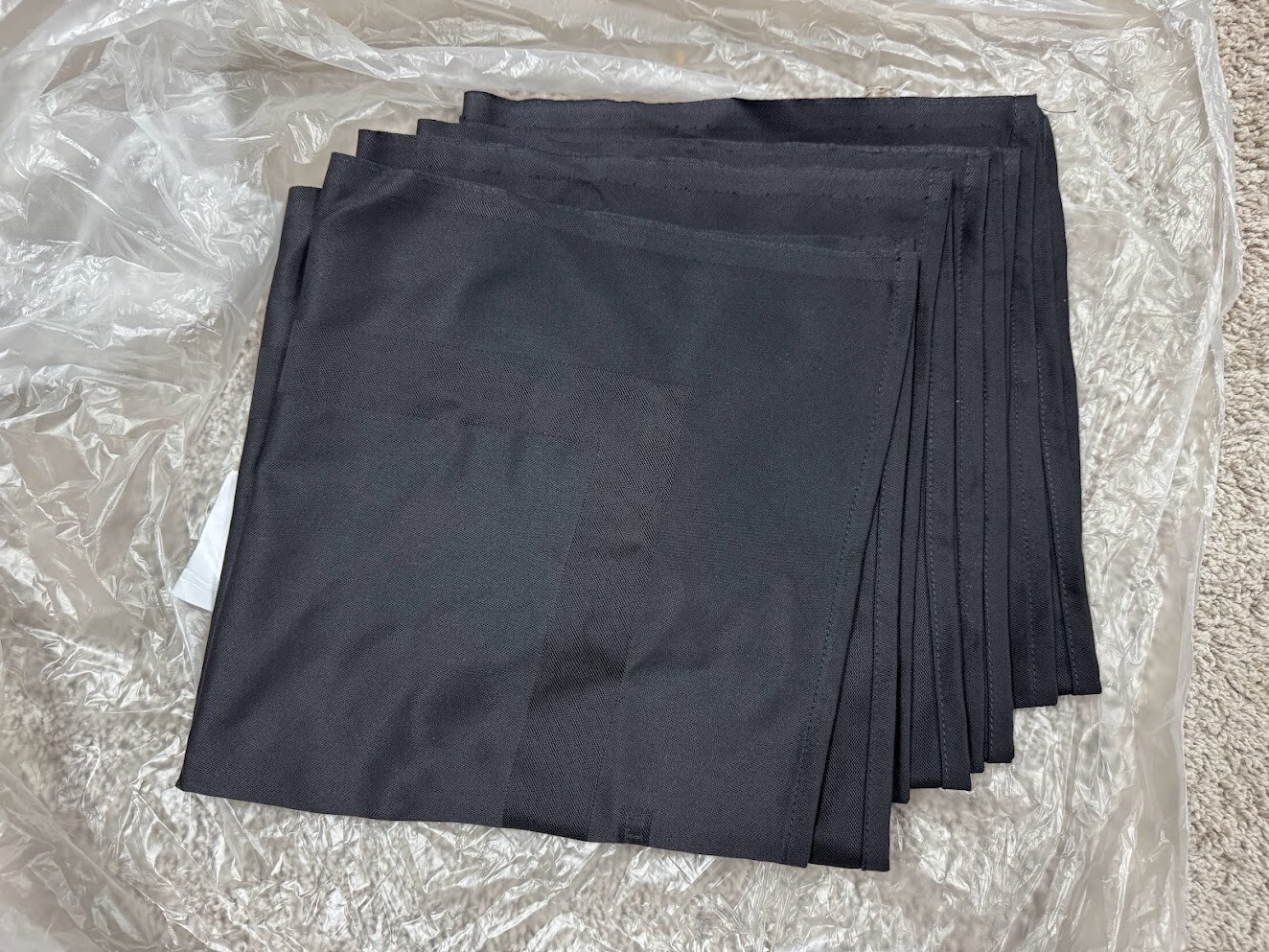 NEW Frette Flavio Black Half-Tone 22”x22” Cotton Napkins set of 4 Luxury Dining