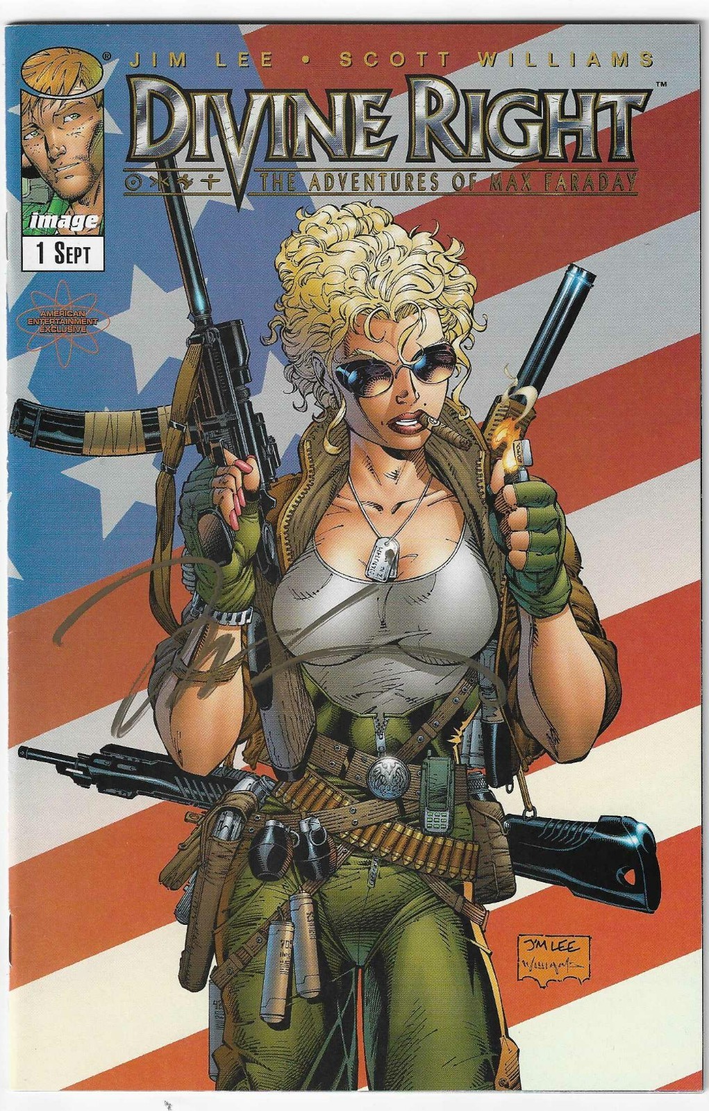 DIVINE RIGHT #1 AMERICAN ENTERTAINMENT JIM LEE VARIANT NM COA SIGNED BY JIM LEE