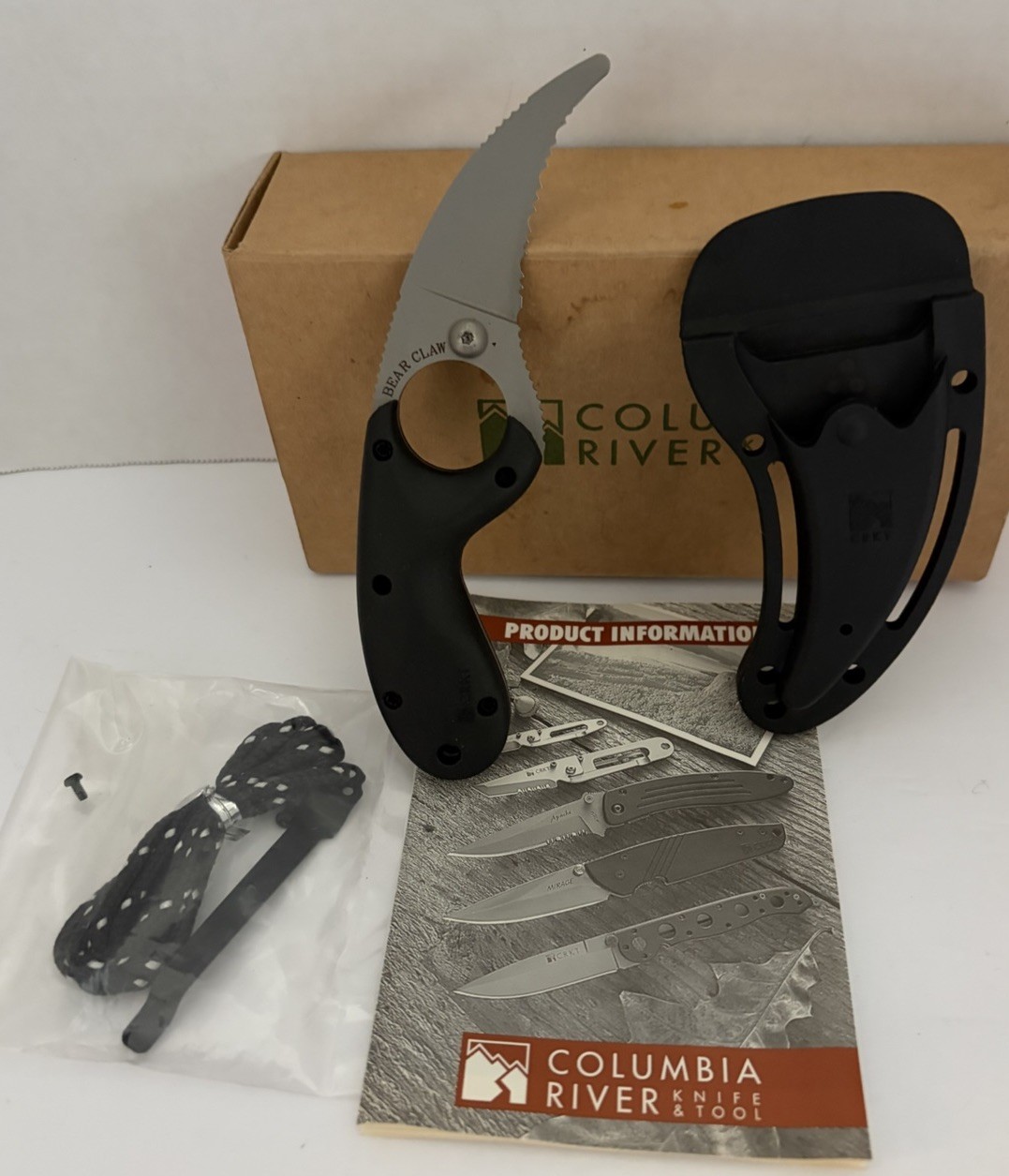 Vintage CRKT 2510 Bear Claw Blunt Tip Serrated Rescue Knife Box NOS Kommer