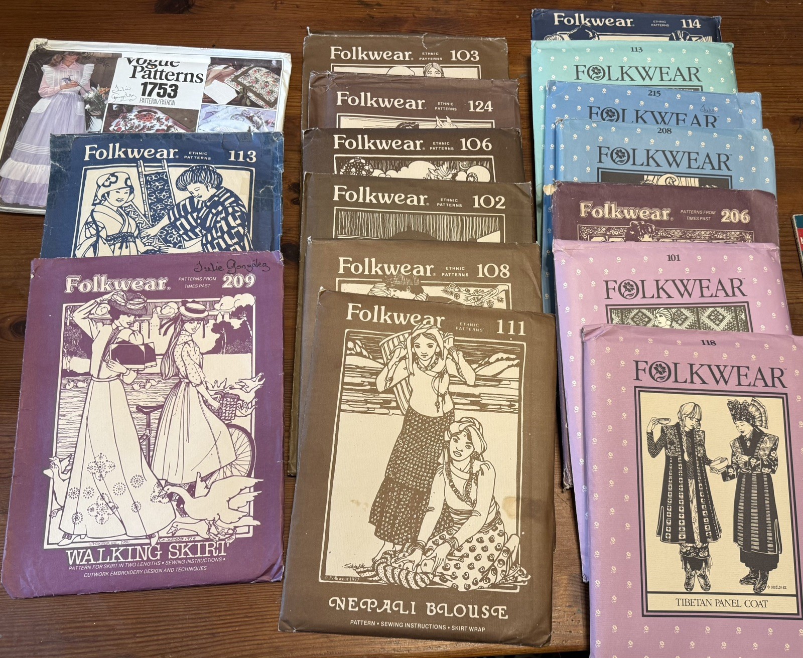 Vintage Folkwear Sewing Patterns Historic Ethnic  Rare  LOT 16  14 uncut 2 cut