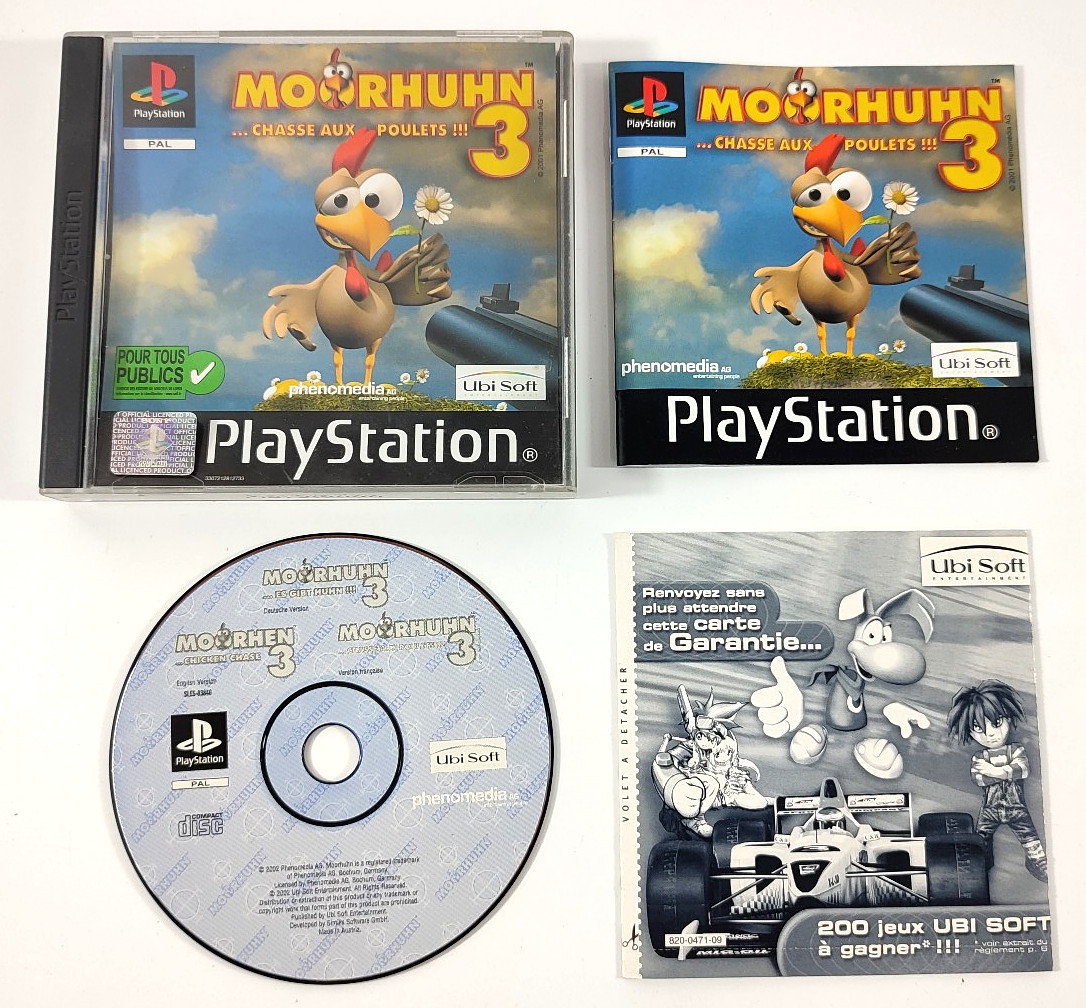 Moorhuhn 3 PlayStation 1 PS1 Action Adventure Game With Manual (French) PAL