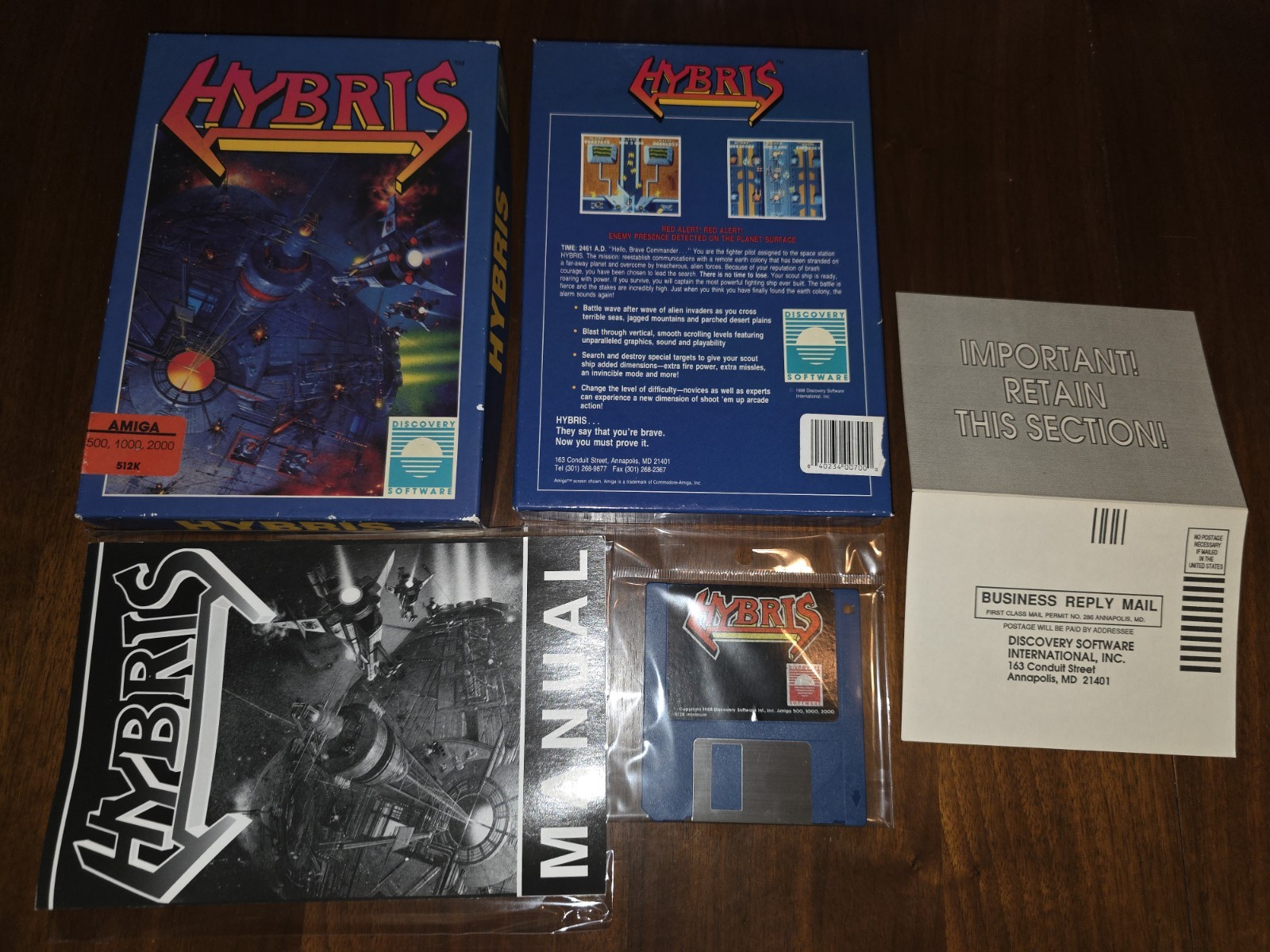 Hybris For Commodore Amiga by Discovery Software - CIB, 1988