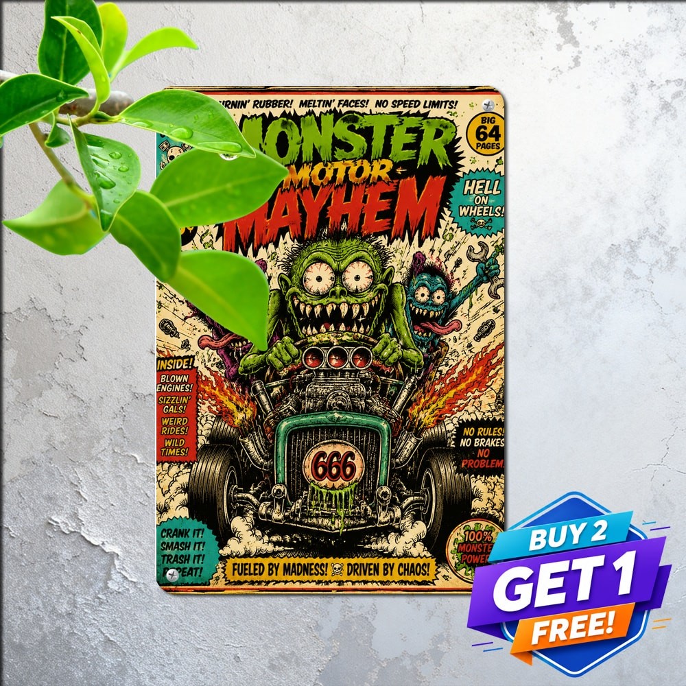Comix Big Daddy Slogan Sign Retro Garage Car Culture Custom Monster Metal Plaque
