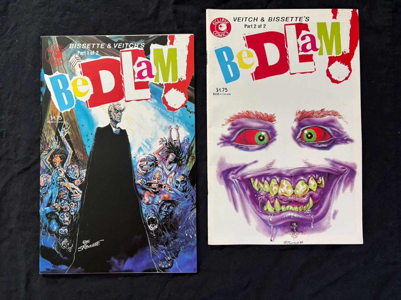 Bedlam # 1 2 (1985 Eclipse) Horror Bissette & Veitch High Grade NM- and VF/NM