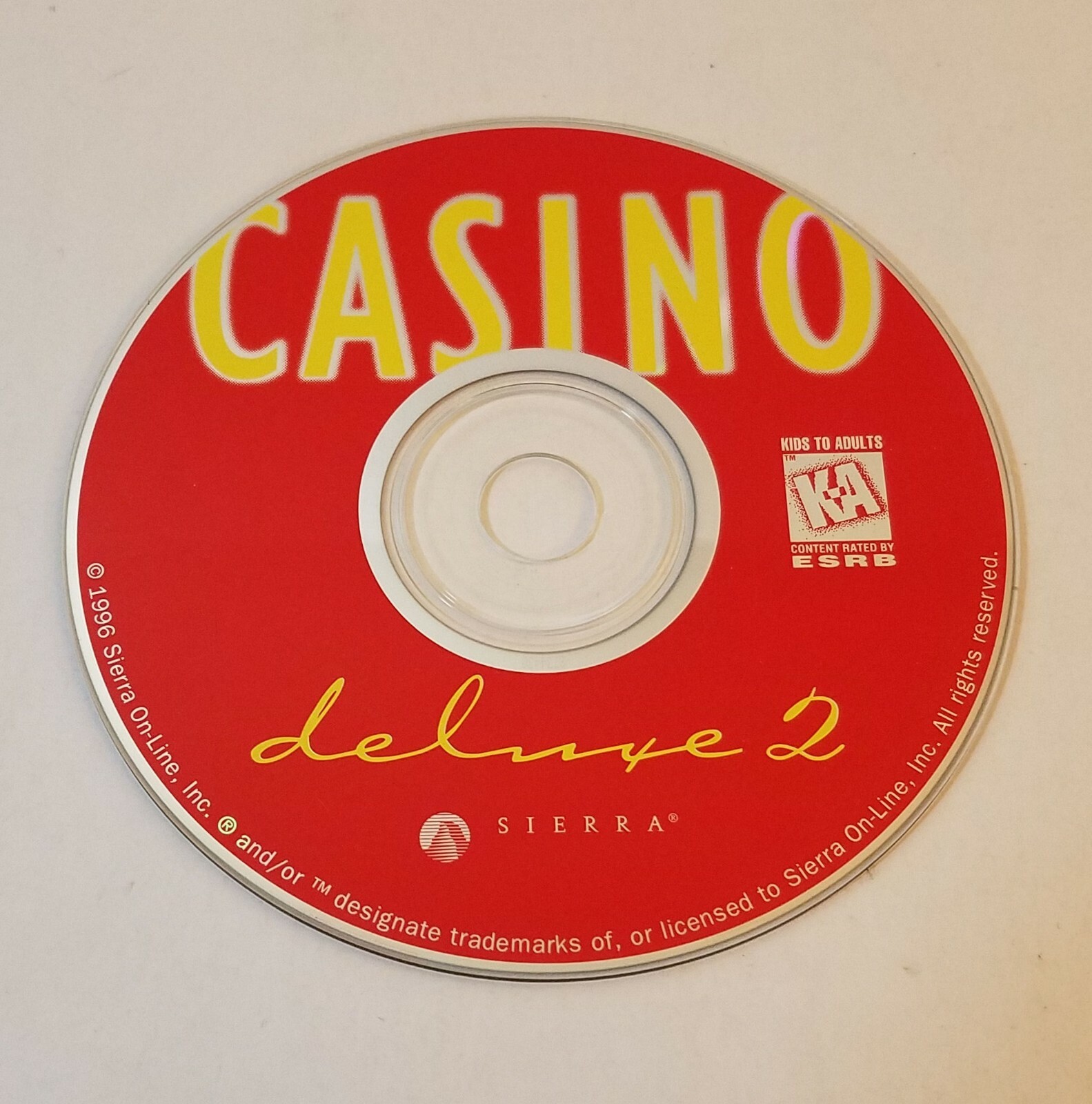 Casino Deluxe 2 PC CD-ROM Card Gambling Simulation Disc Sierra On-Line 1996