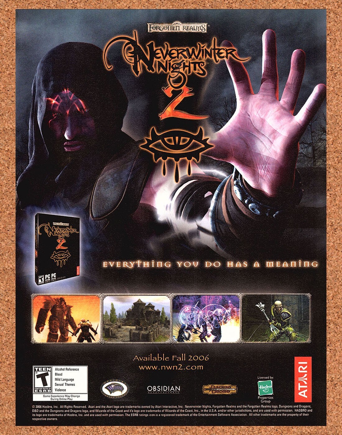 2006 Neverwinter Nights 2 PC Original Advertisement / Retro Promo v1