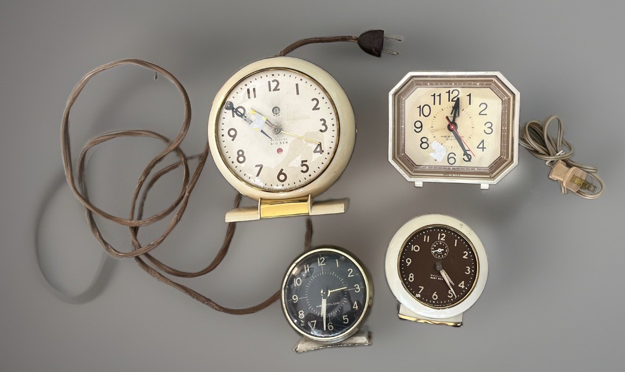 VTG Lot 4 Electric & Wind Up Westclox Big Baby Ben Clocks Alarm Parts Repair
