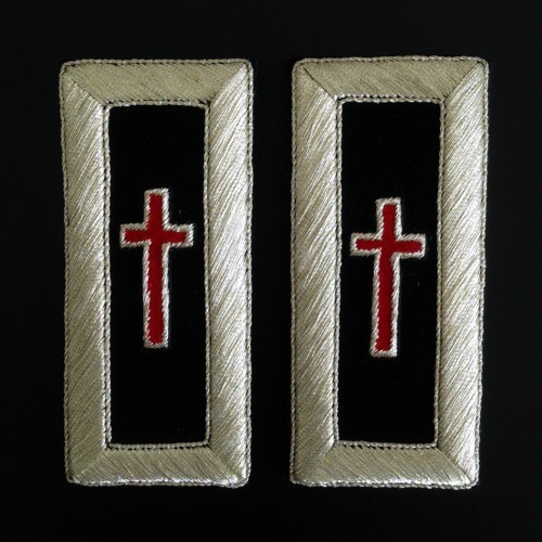 Knights Templar Sir Knight Shoulder Boards in Mylar