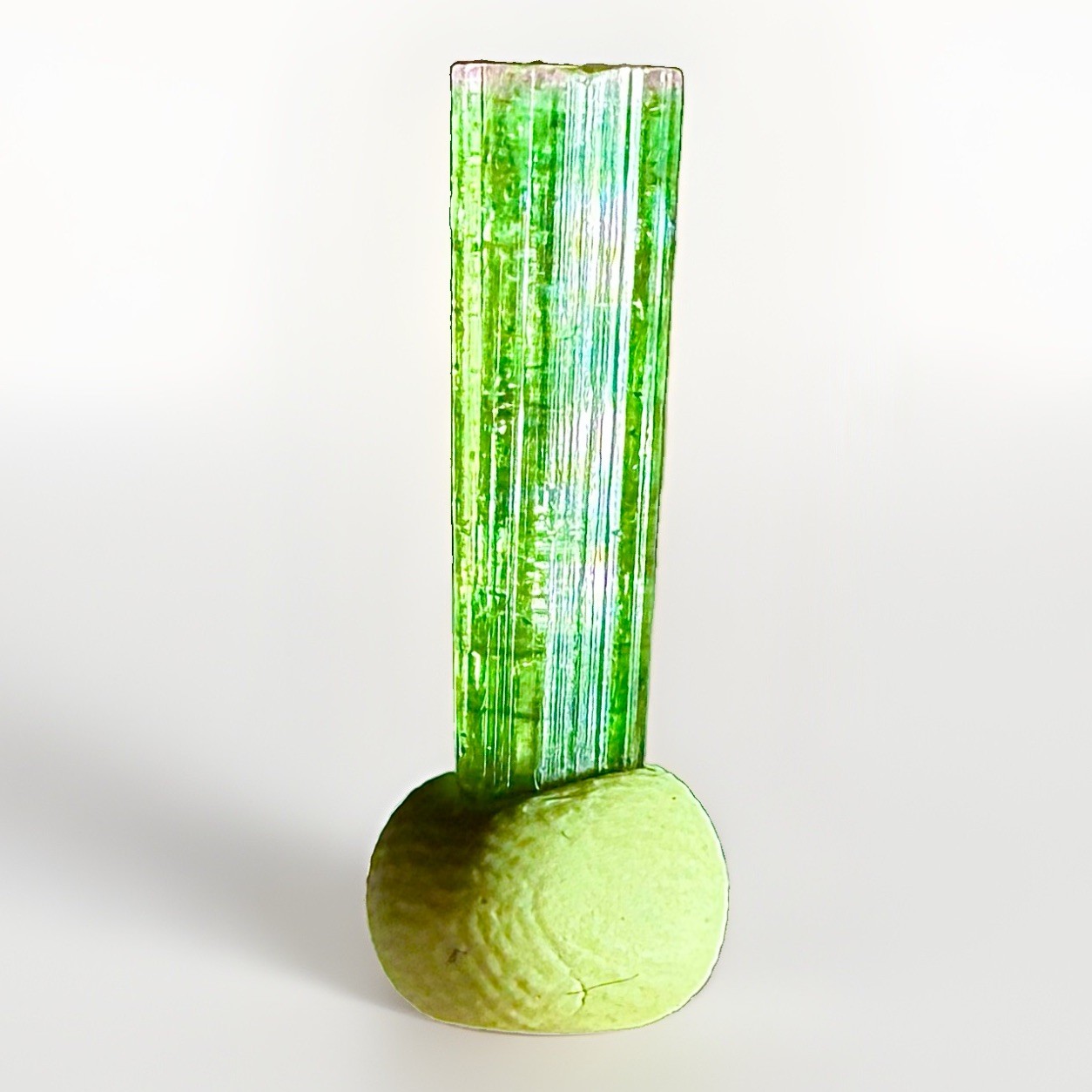 Rare Brilliant Neon Green Purple Tip Tourmaline Crystal Natural Raw Specimen