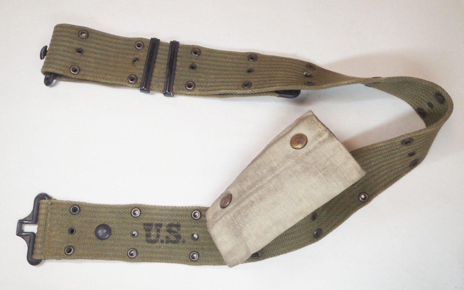1918 WW1 US 360th Army Infantry Canvas Belt & MILLER-HEXTER First Aid Pouch