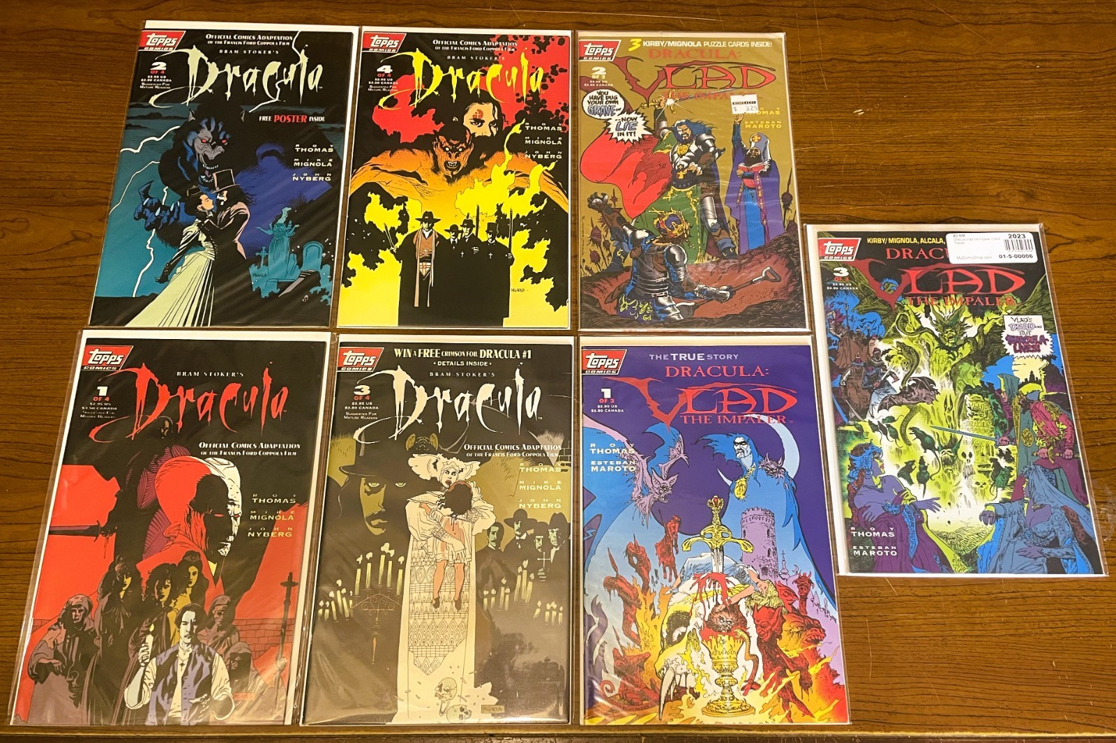 Bram Stoker's Dracula Lot #1-4 & Dracula: Vlad The Impaler # 1-3 Topps Comics