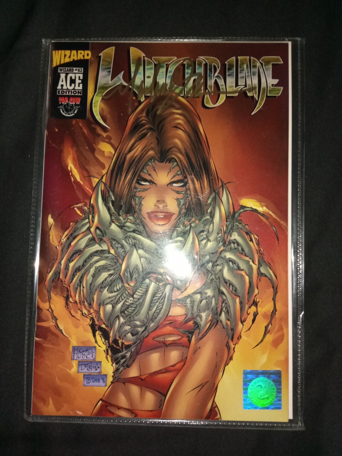 Wizard Ace Edition #63 Witchblade Top Cow 1996 NM - Turner signed - COA