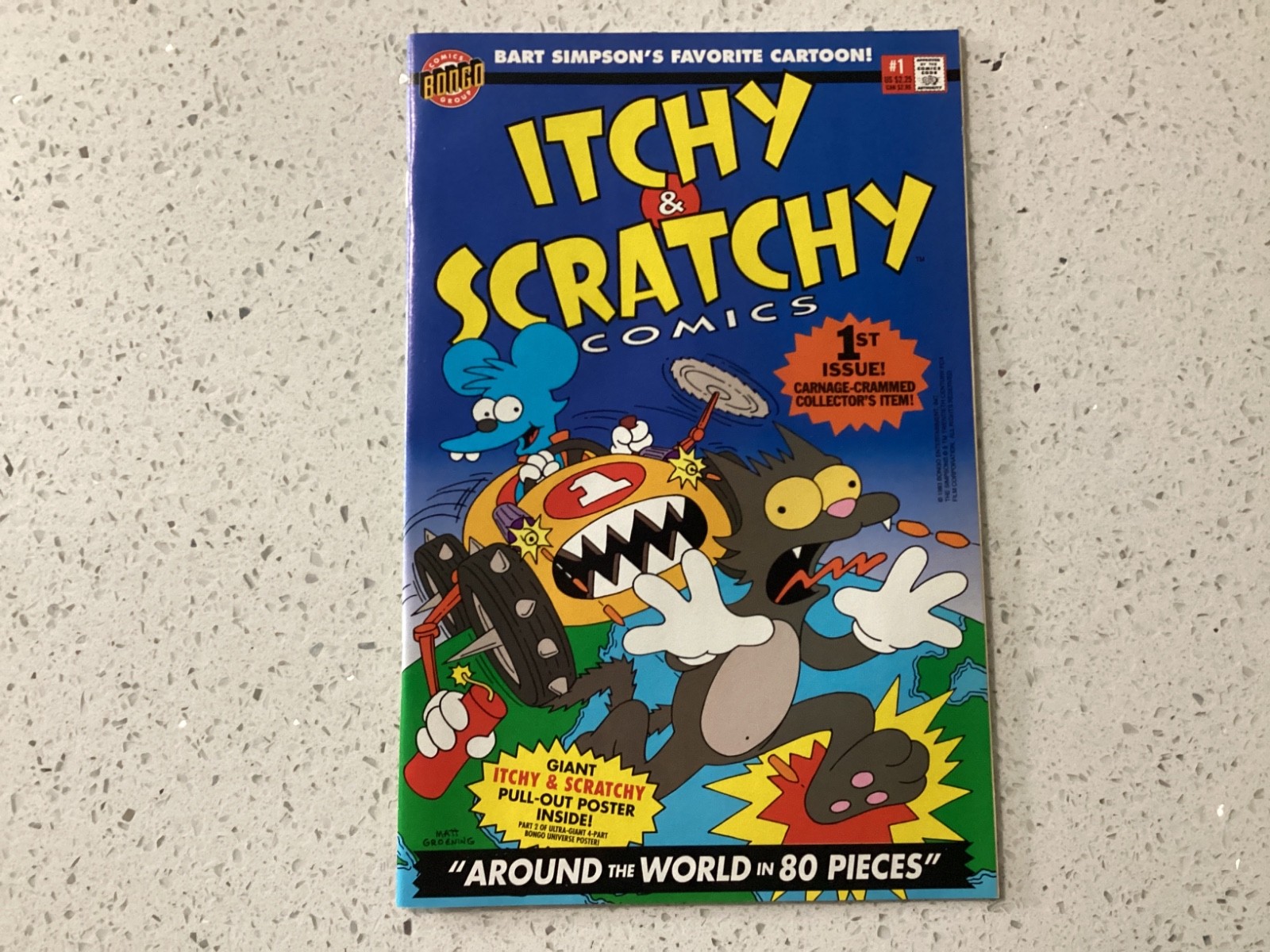 1993  ITCHY AND SCRATCHY COMICS #1 - BONGO unread copy with poster NEW OLD STK