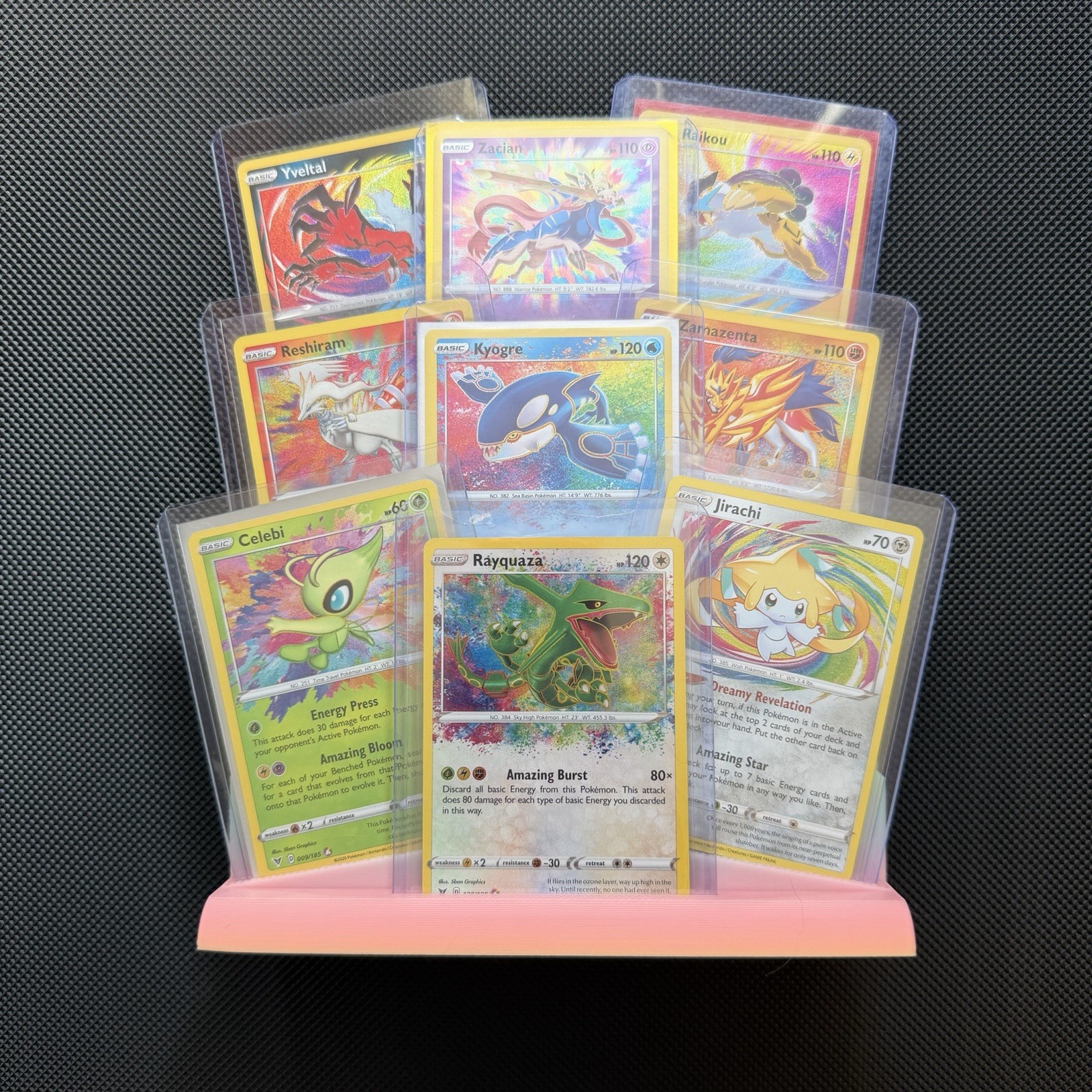 Pokemon Amazing Rare COMPLETE set [Vivid Voltage & Shining Fates] NM w/ Stand