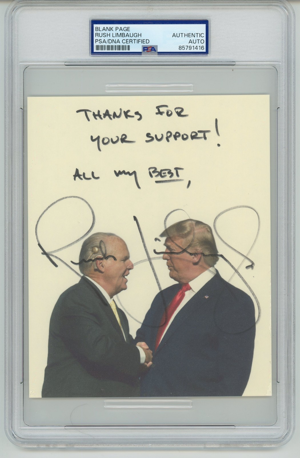 Rush Limbaugh ~ Signed Autograph 