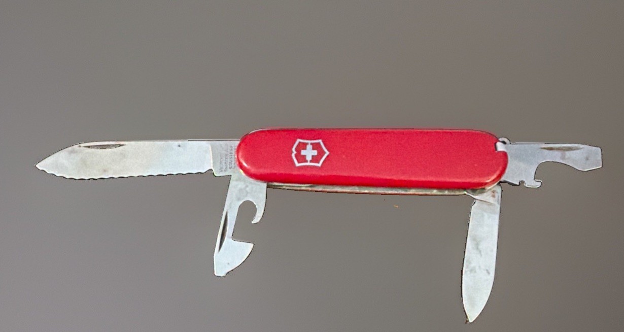 Vtg Victorinox Recruit SERRATED Suisse Army Knife 1970s  84mm Crossbow