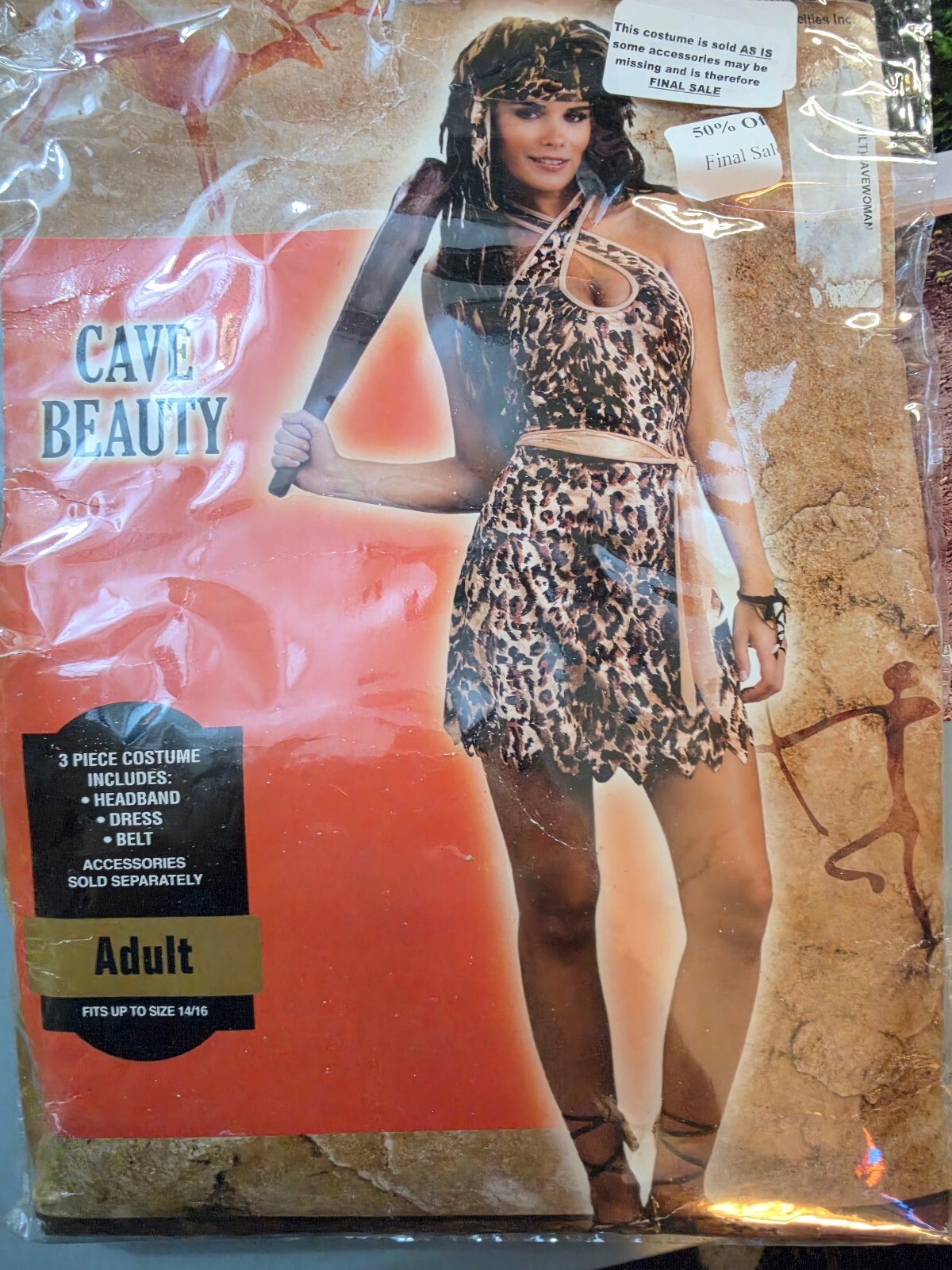 Cave Beauty Adult Leopard Cavewoman Costume 3-Piece Set