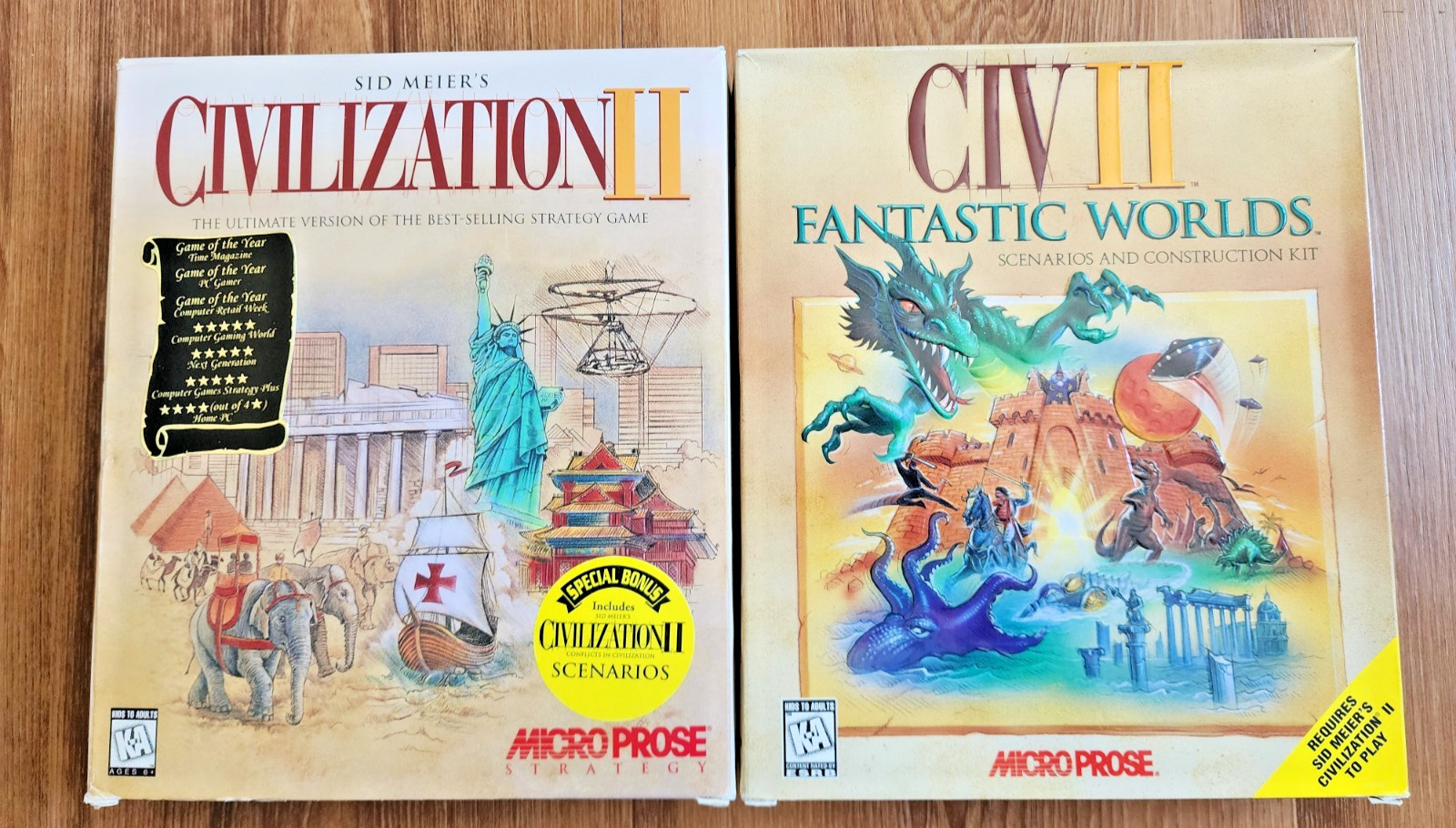 Sid Meier's Civilization II, Fantastic Worlds & Scenarios With Manuals And Map