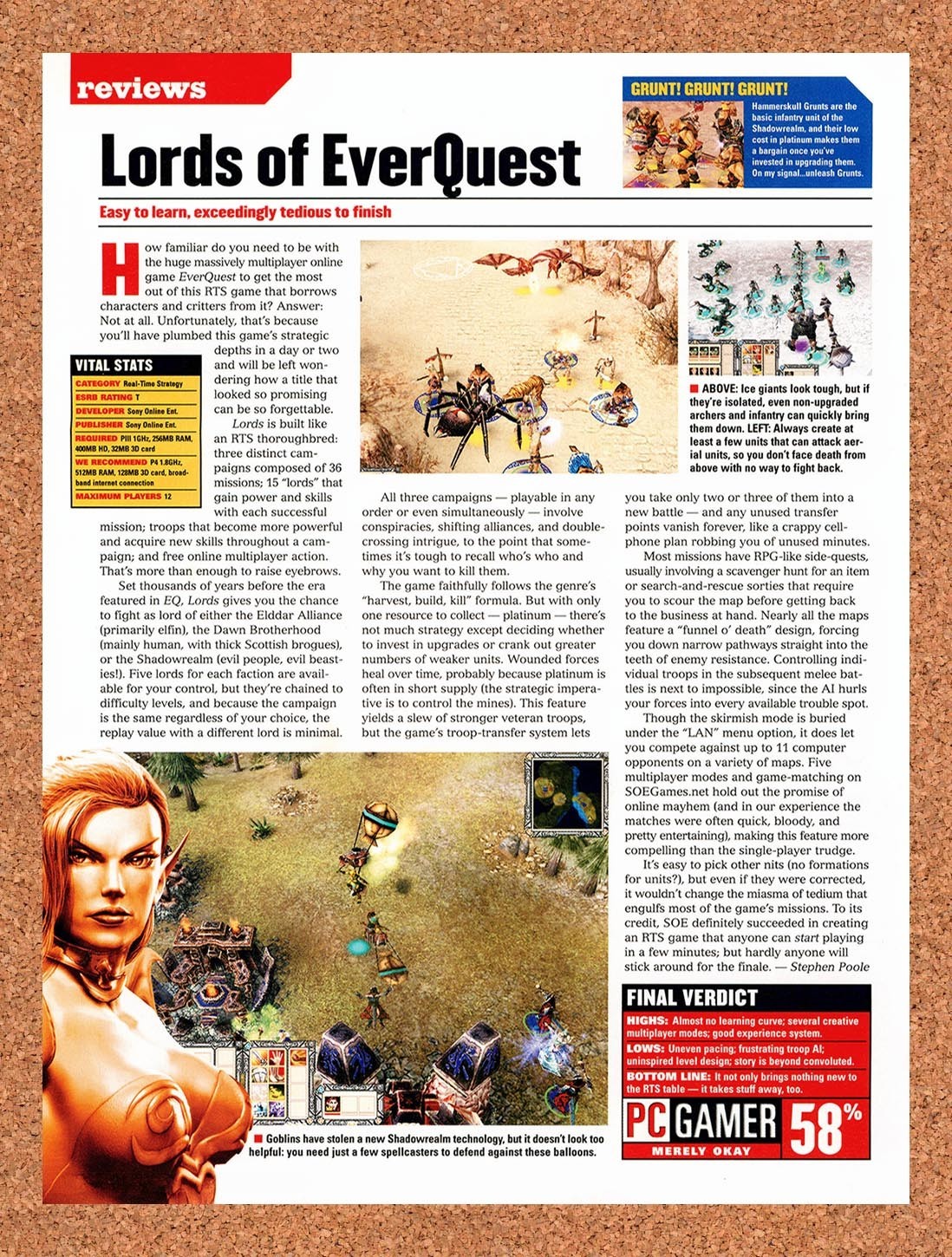 2004 Lords Of EverQuest PC Original Advertisement / Retro Promo vr5