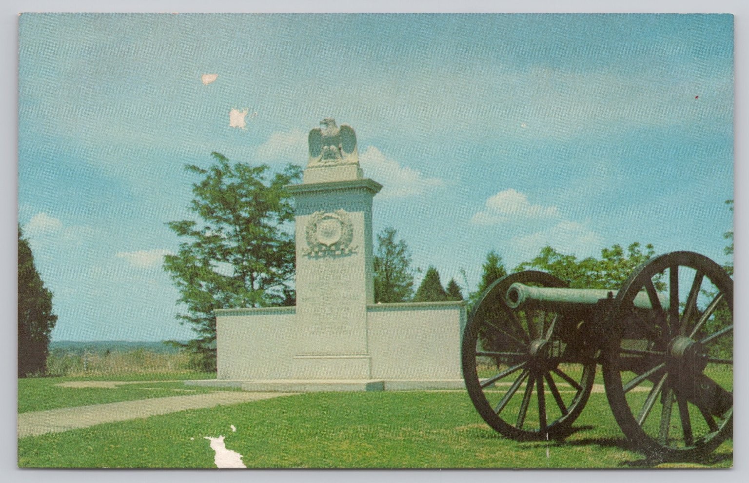 Brices Cross Roads Battlefield MS Mirro-Krome Postcard Cannon Monument DS-416