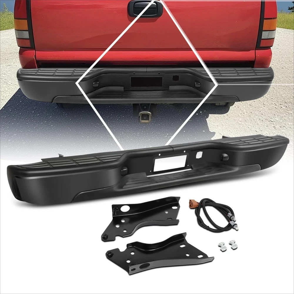 Black Rear Step Bumper for 99-06 Silverado Sierra 1500 2500