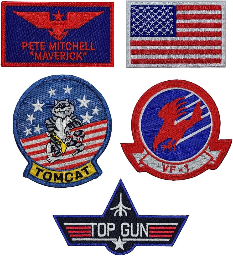 Maverick Pete Mitchell Navy Fighter School Patch  | 5PC  iron on sew on -QB072