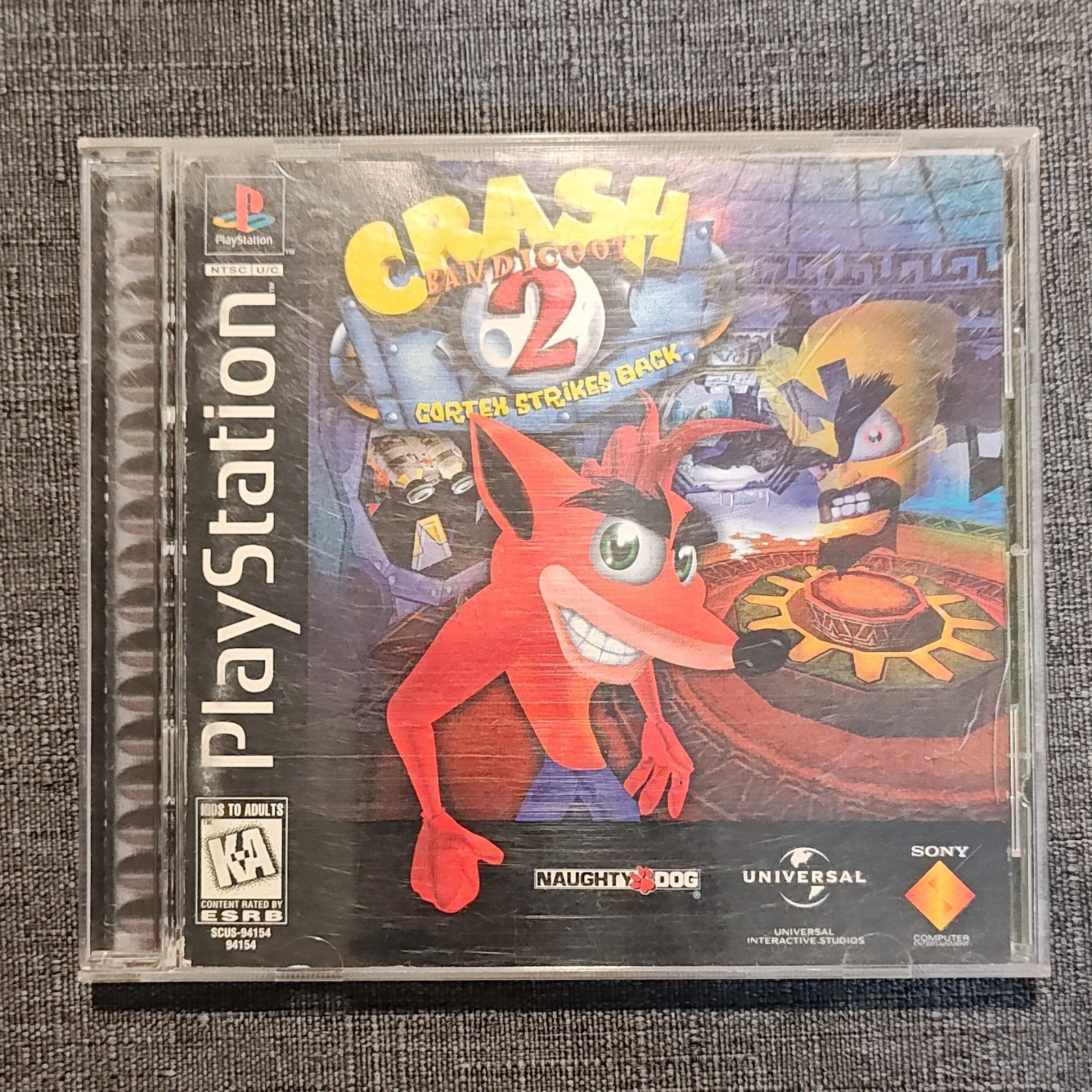 Crash Bandicoot 2: Cortex Strikes Back PS1 1997 Platformer w/ Manual & Case, KA