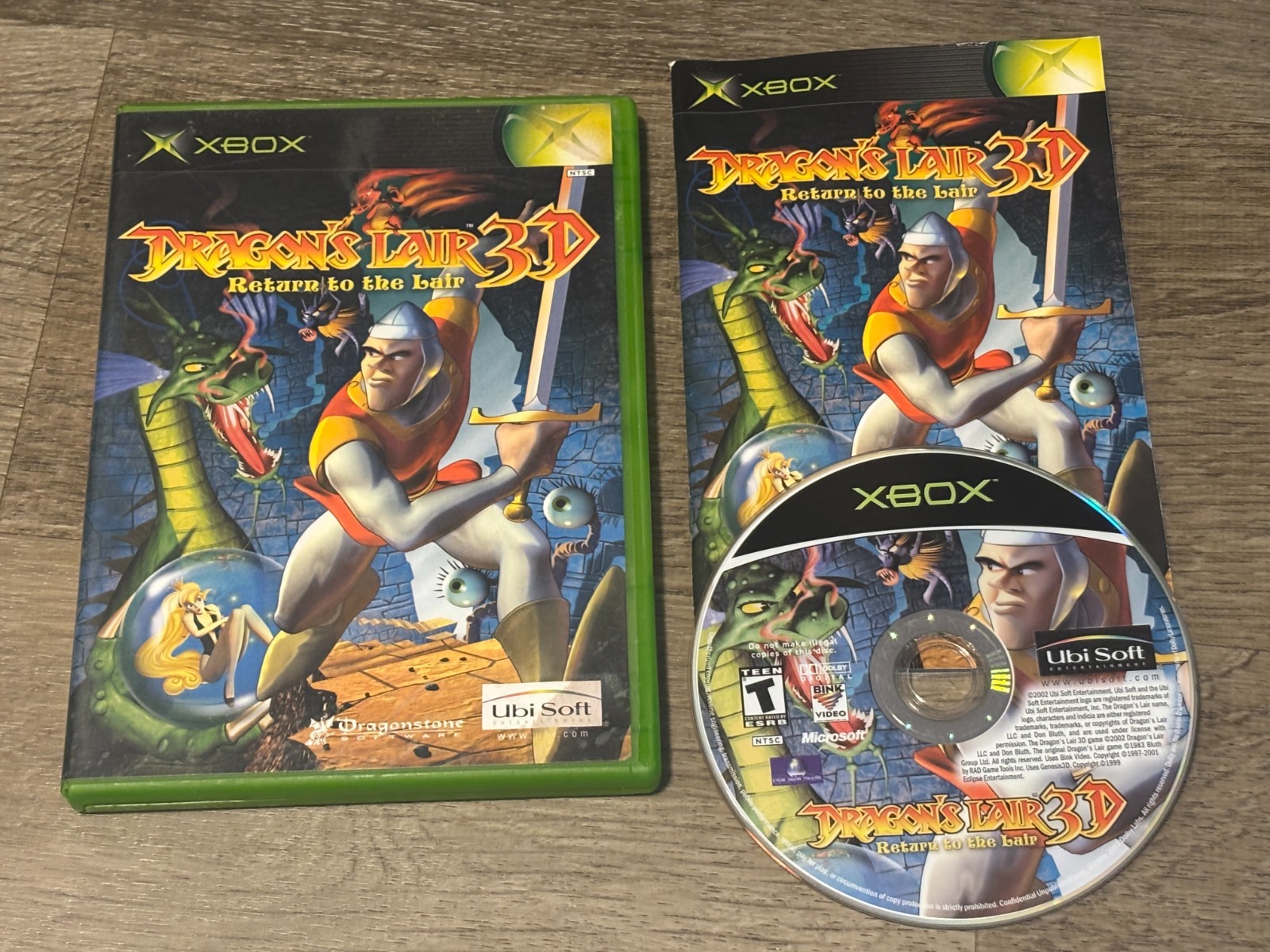 Dragon's Lair 3D Return to the Lair Microsoft Xbox Complete Authentic Good Shape
