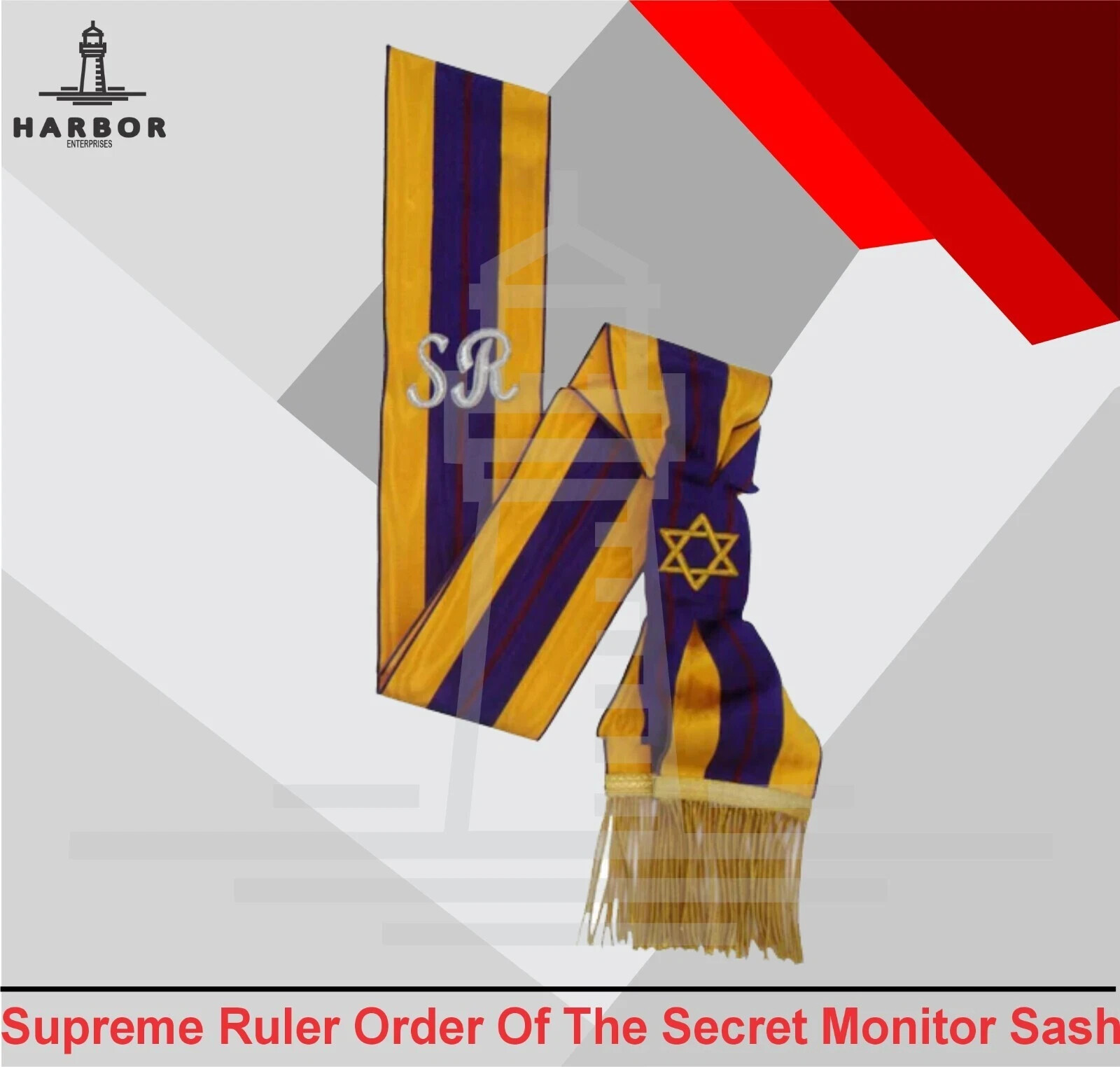 Supreme Ruler Sash Order Secret Monitor Tricolor Masonic Regalia
