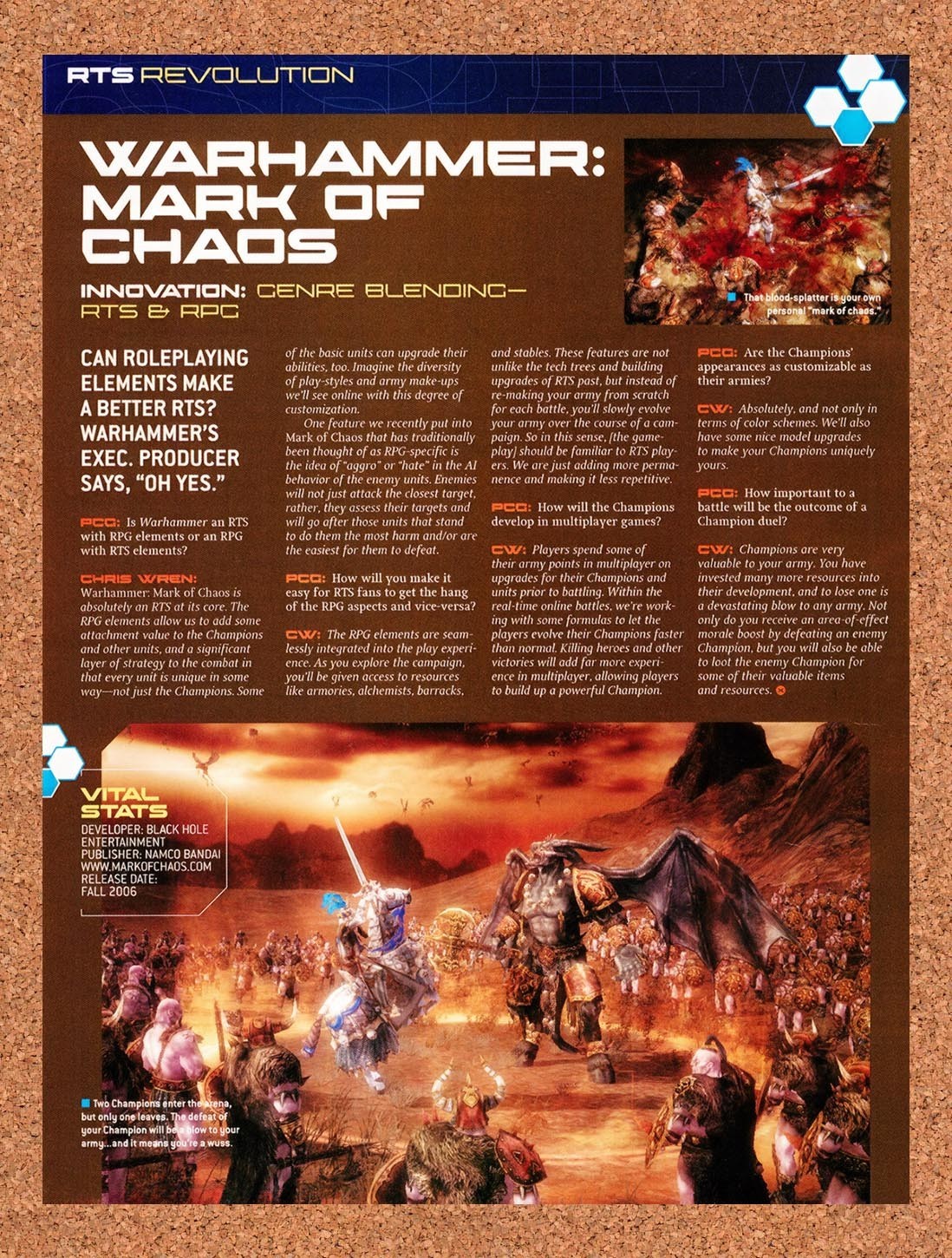 2006 Warhammer Mark Of Chaos PC Original Advertisement / Retro Promo vr1