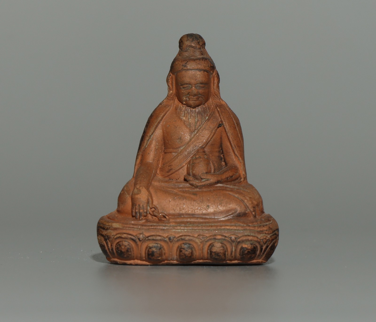 Real Tibet Old Clay Tsa Tsa Buddha Statue Thangtong Gyalpo Iron bridge Guru Lama