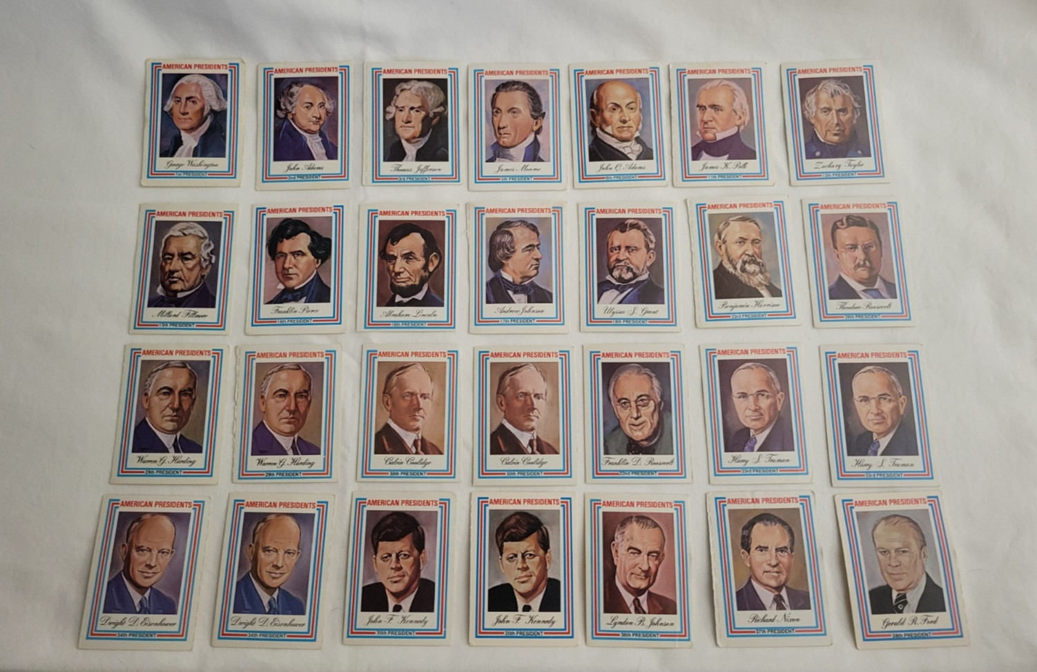 1974 American Presidents Trading Cards Kennedy Nixon Visual Panographics Inc