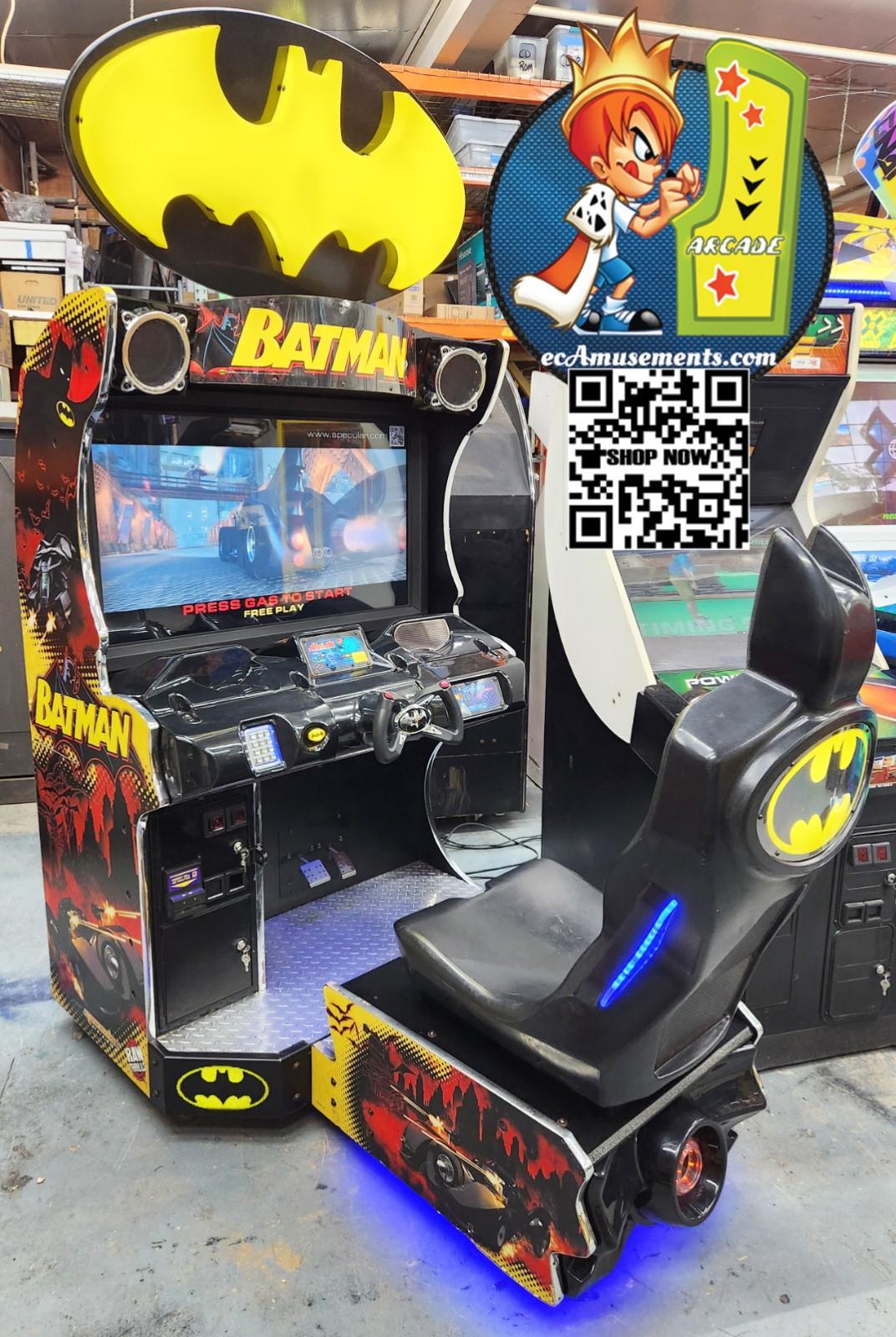 Raw Thrills BATMAN Sit Down Arcade Driving Video Game Machine - 42