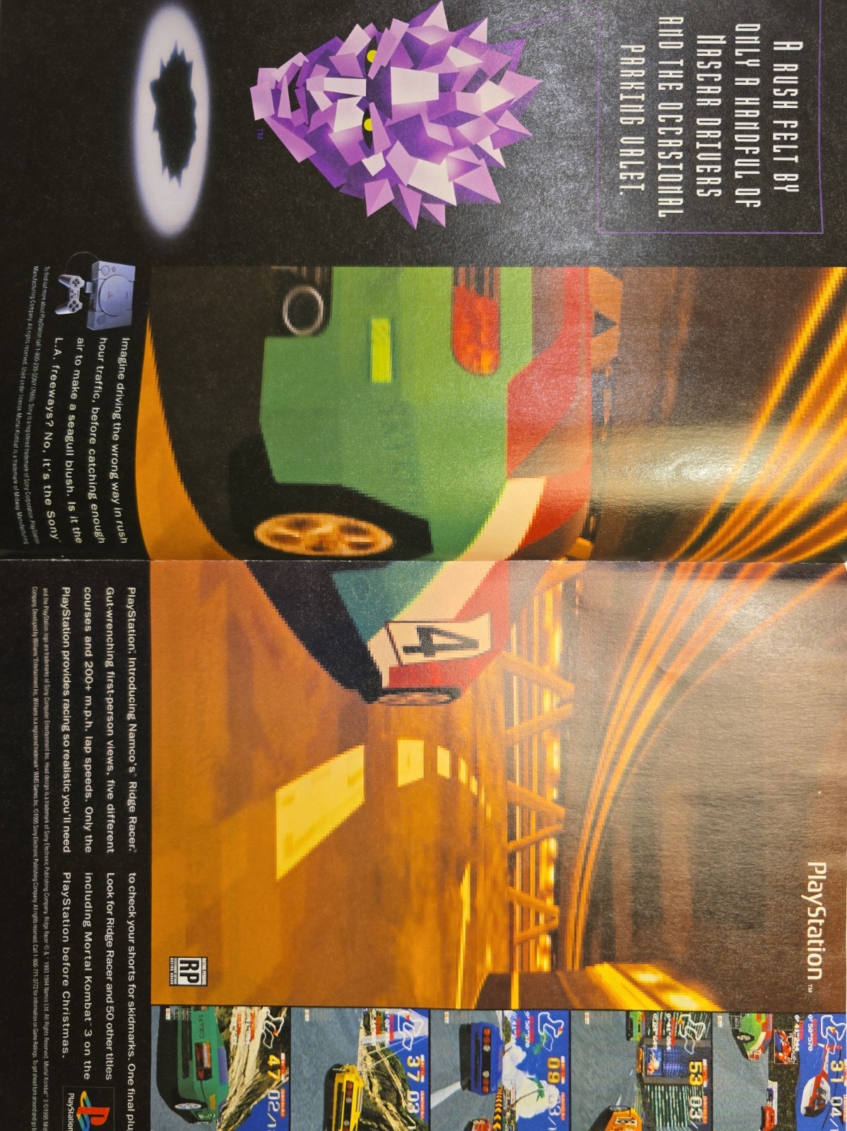 Rare 1995 Sony PlayStation Ridge Racer Launch Ad Lot - 14-Page 32-Bit Campaign