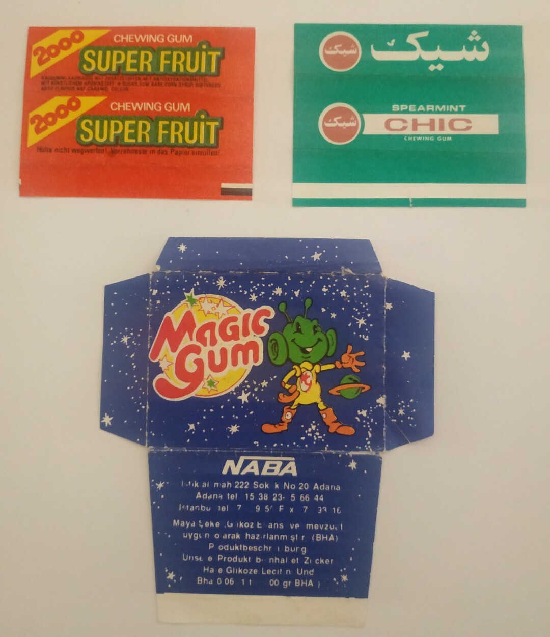 Chewing gum wrapper, Vintage, RARE. CHIC, Super Fruit, NABA