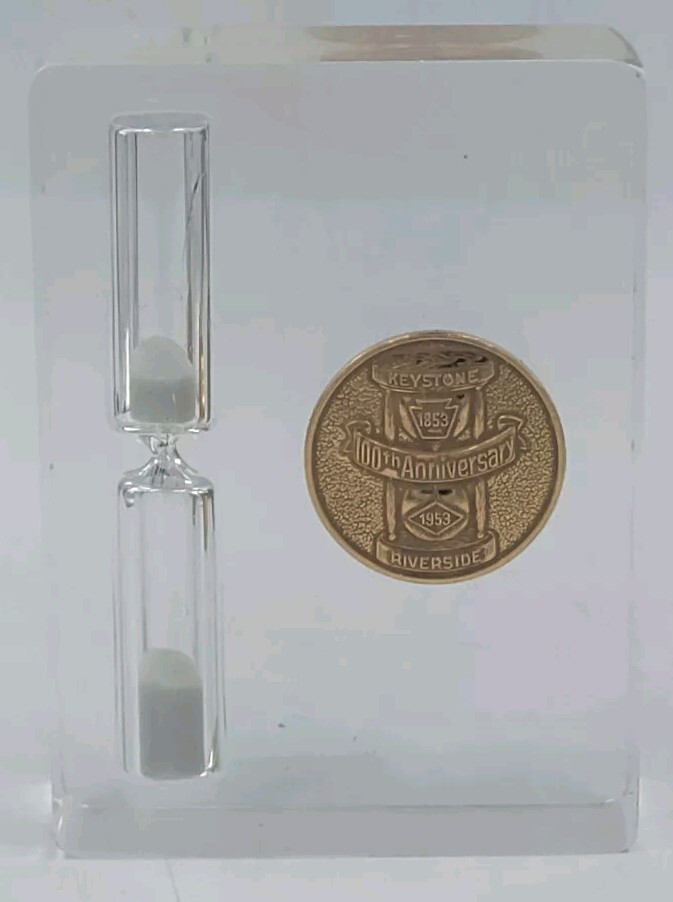 Vintage 1853-1953 Keystone Riverside Railroad 100th Anniversary Salt Egg Timer