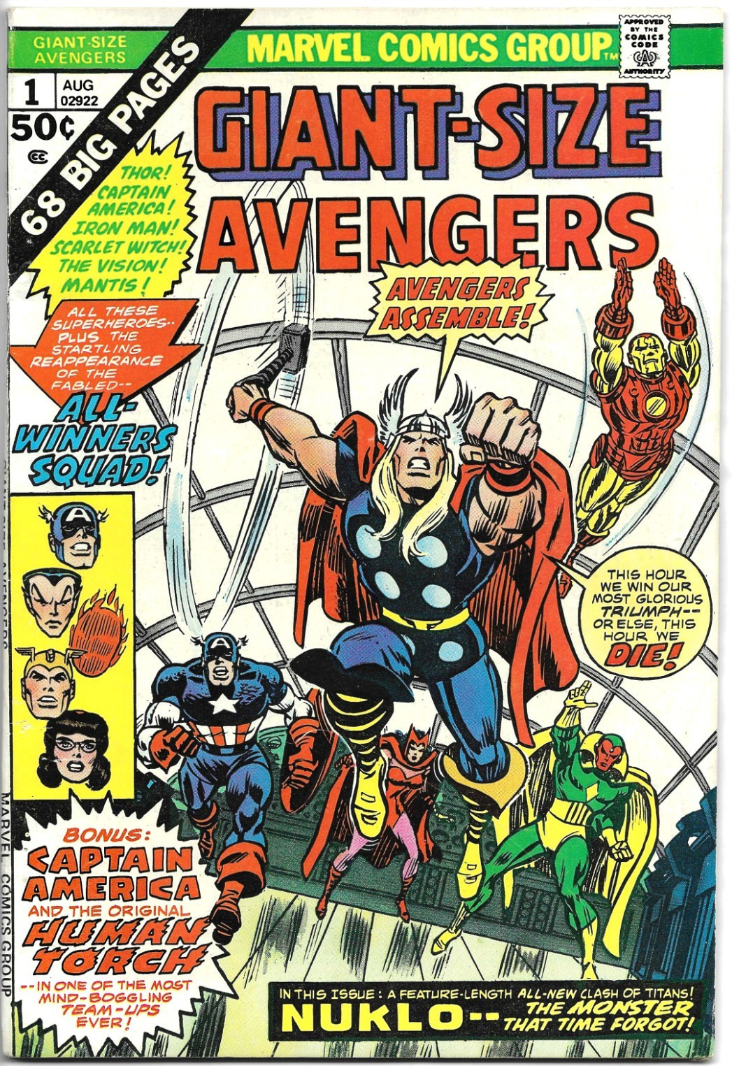 Giant-Size Avengers #1 FN/VF Marvel Bronze Age 1974 **BARGAIN BIN SALE**