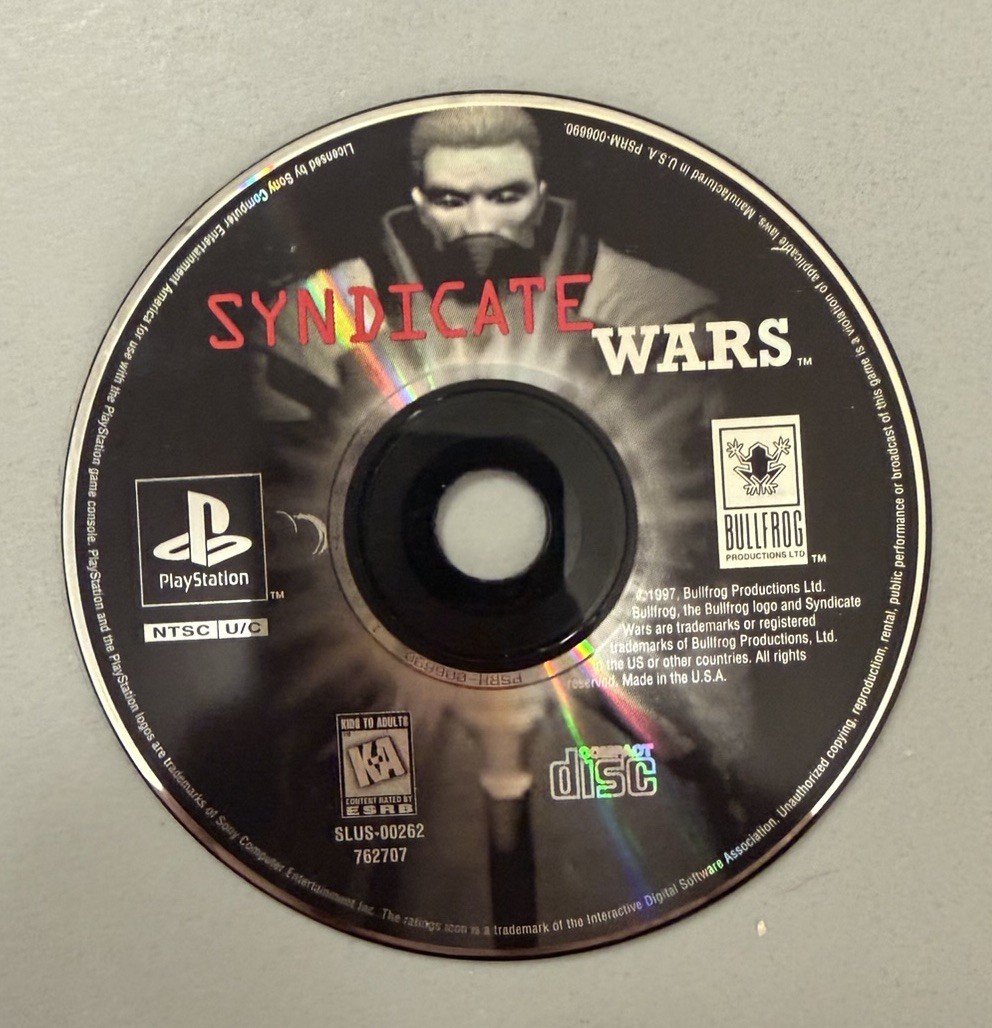 Syndicate Wars (Sony PlayStation 1) PS1 Black Label - Disc Only - Resurfaced