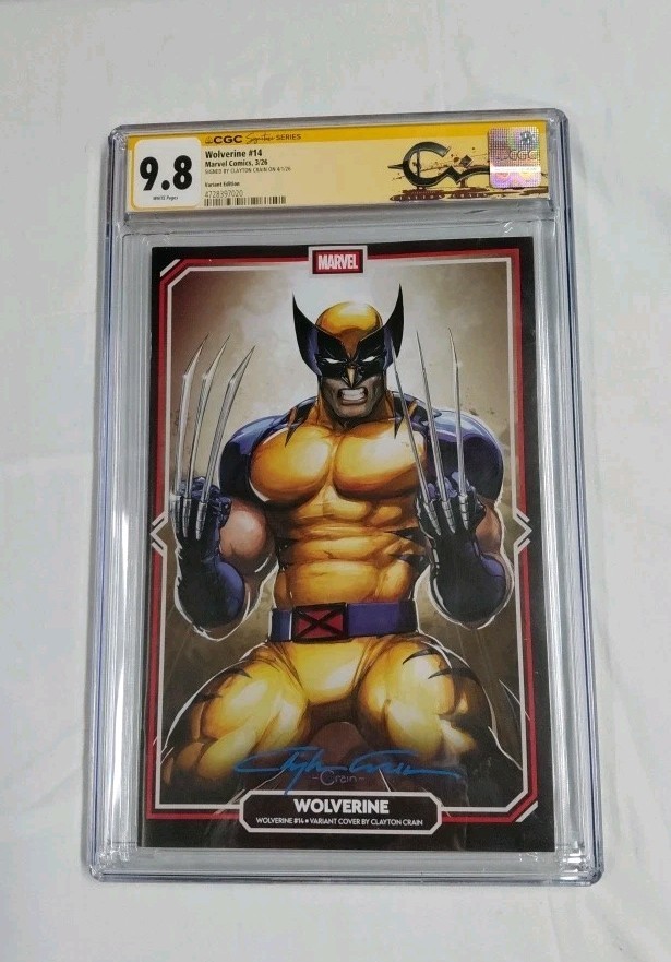 Wolverine #14 CGC 9.8 SS Clayton Crain Signed Blue Auto Variant Marvel Comics