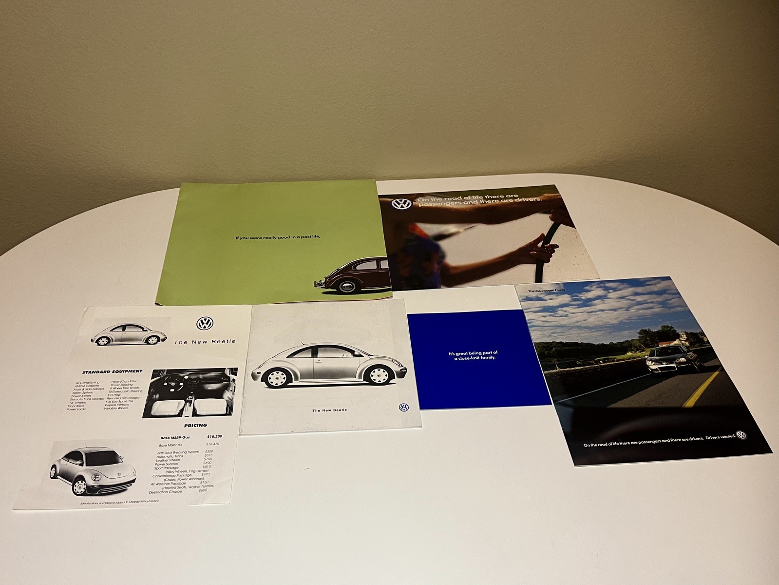 Vintage Volkswagen New Beetle 1998 2000 2002 2006 Brochure Lot of 6 W/Poster