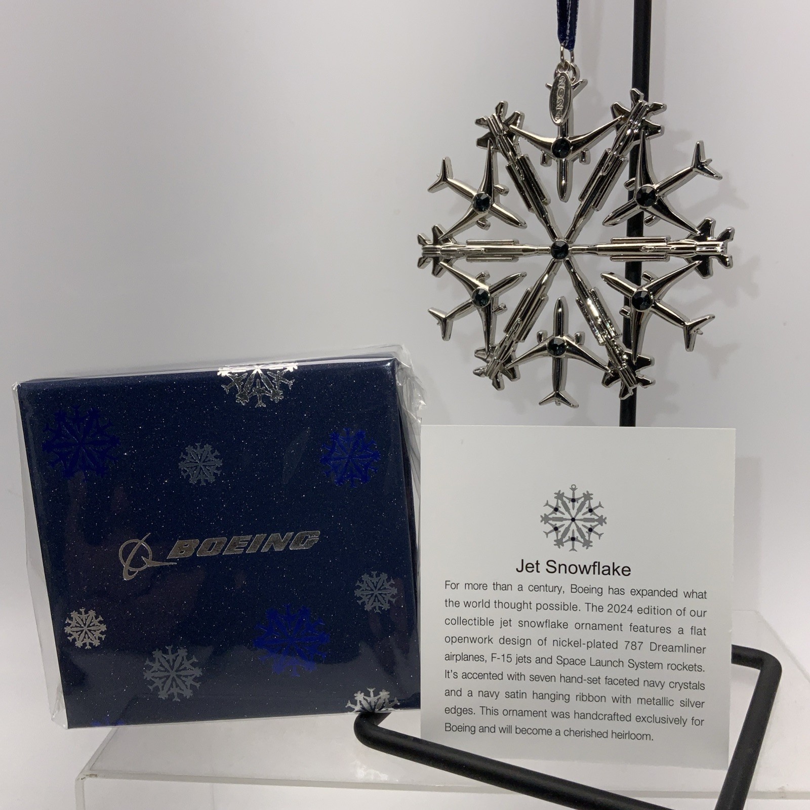 2024 Boeing Jet Snowflake Nickle Plated Ornament