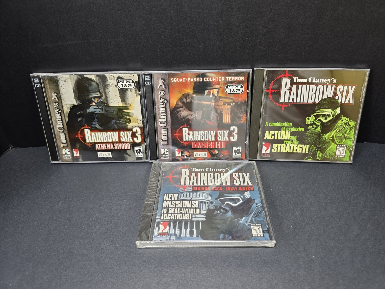 Tom Clancy Rainbow Six PC Game Lot 4 Raven Shield Athena Sword Eagle Watch EUC