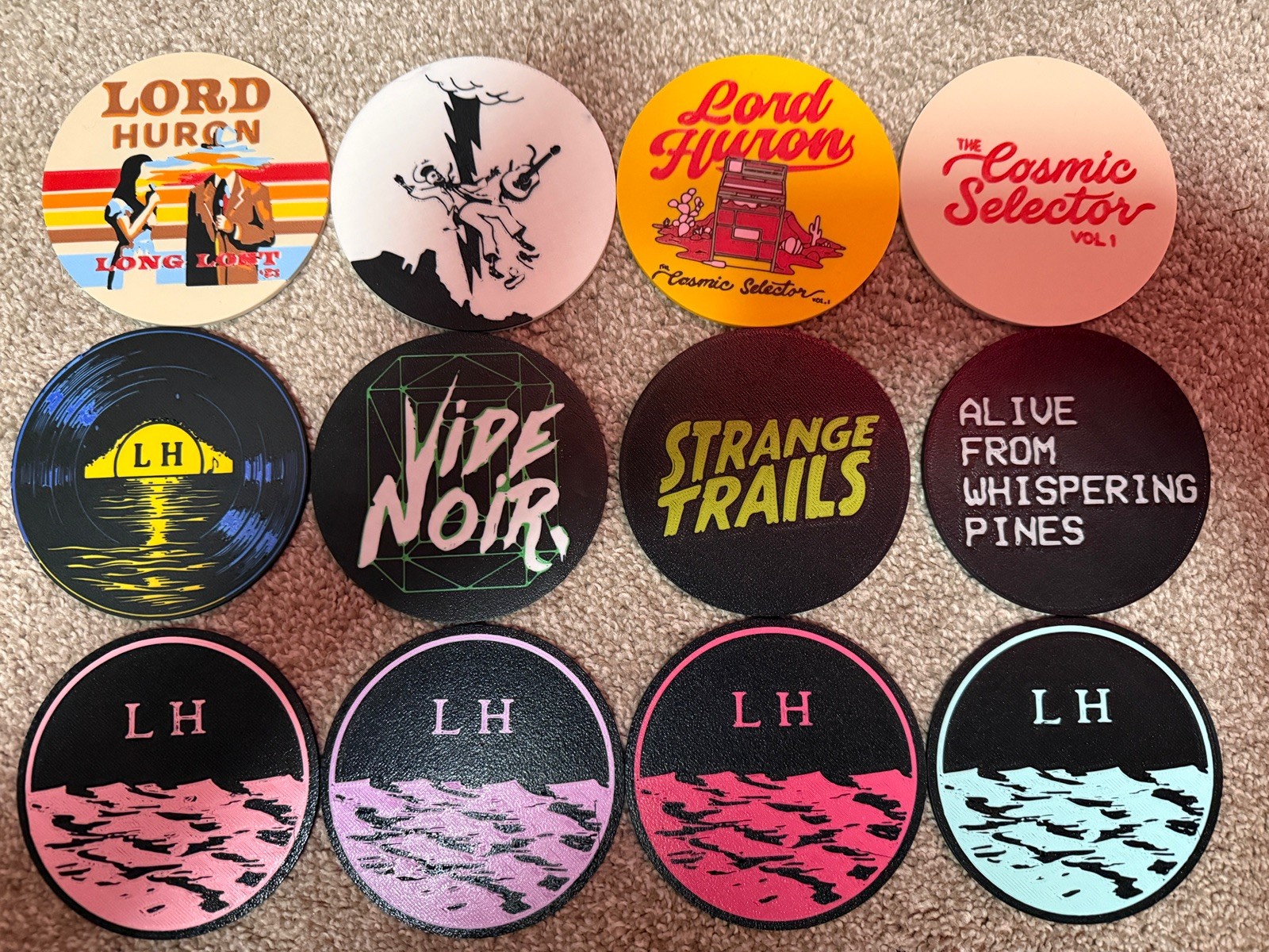 NEW Lord Huron Coasters - 3D Printed Set Of 4